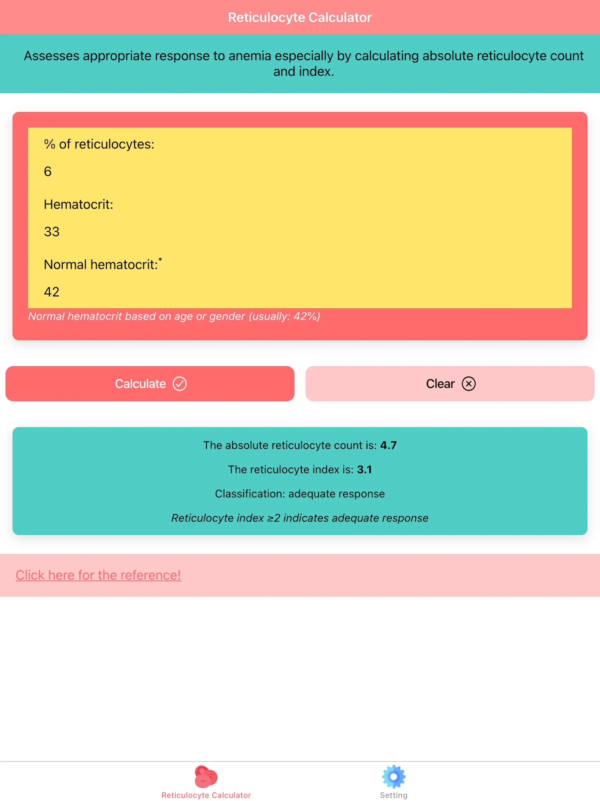 Absolute Reticulocyte Count | Indus Appstore | Screenshot