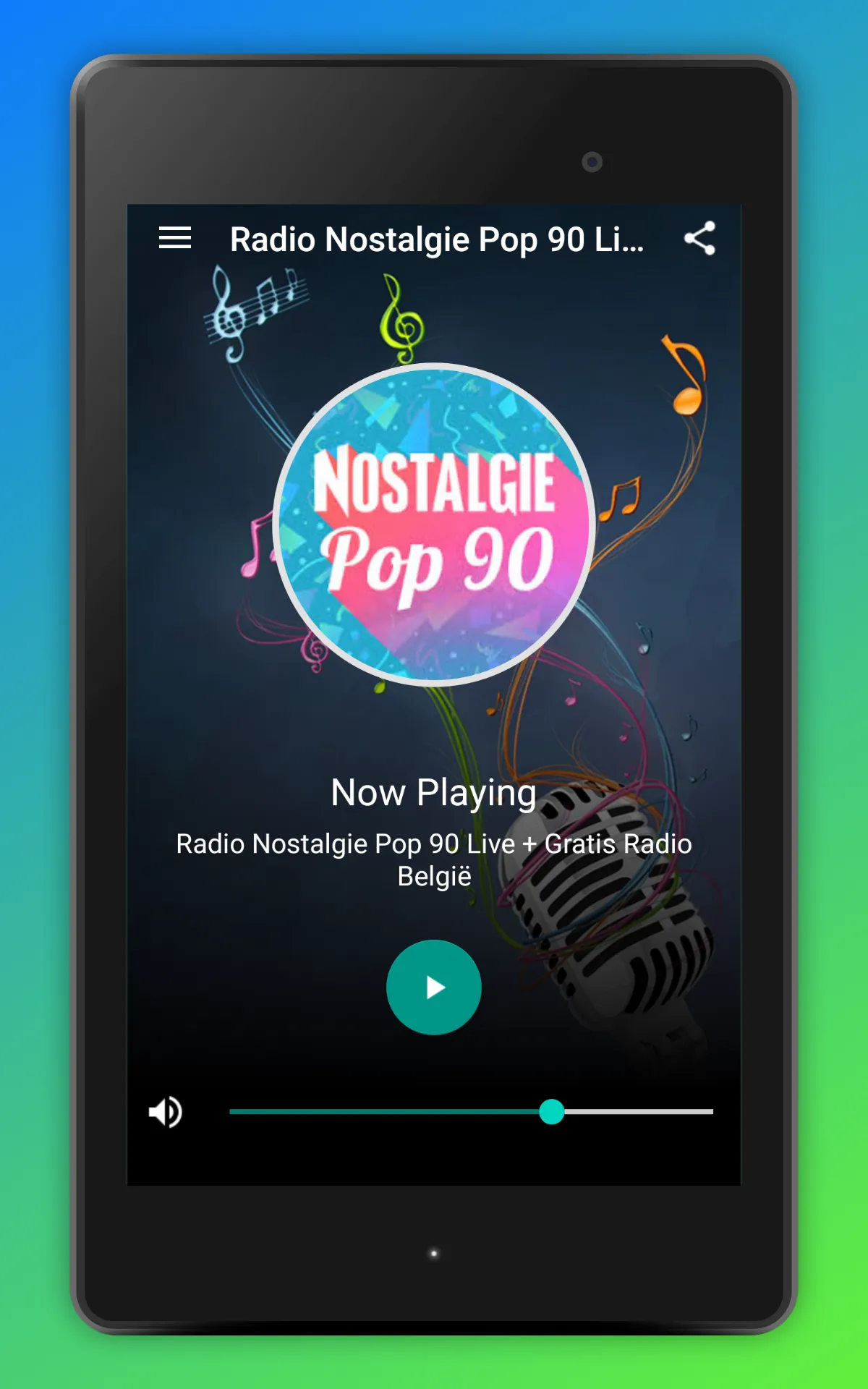 Nostalgie Radio Pop 90 België | Indus Appstore | Screenshot