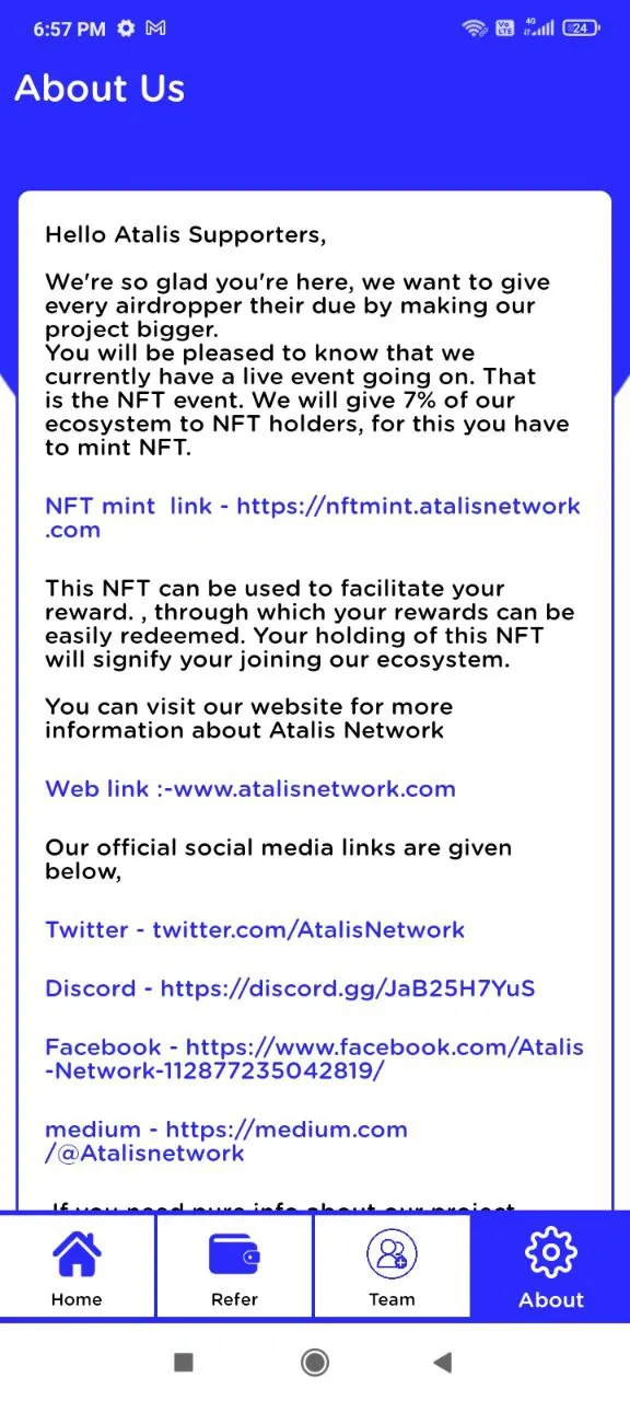 Atalis Network - Mining & Earn | Indus Appstore | Screenshot