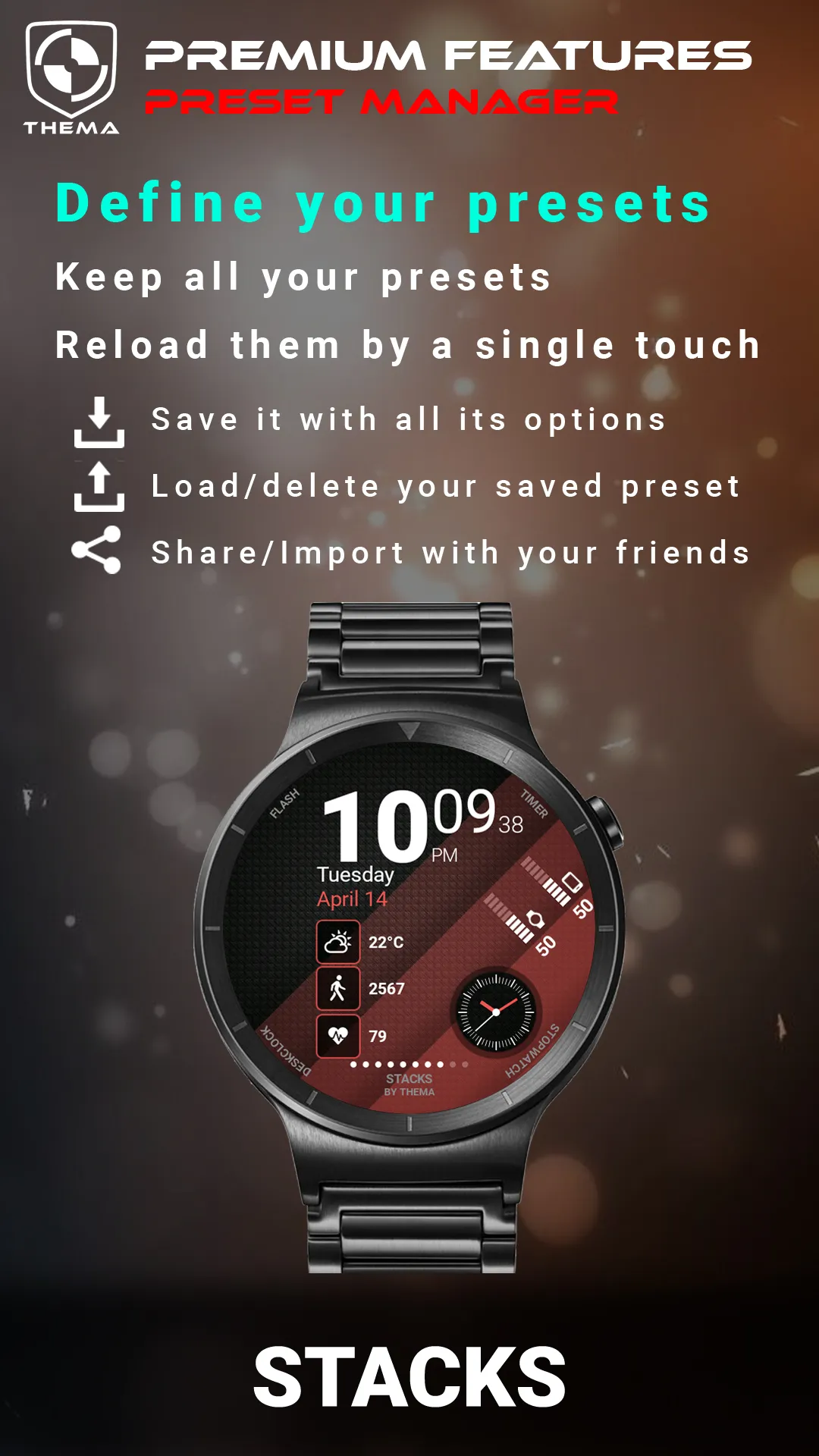 Stacks Watch Face | Indus Appstore | Screenshot