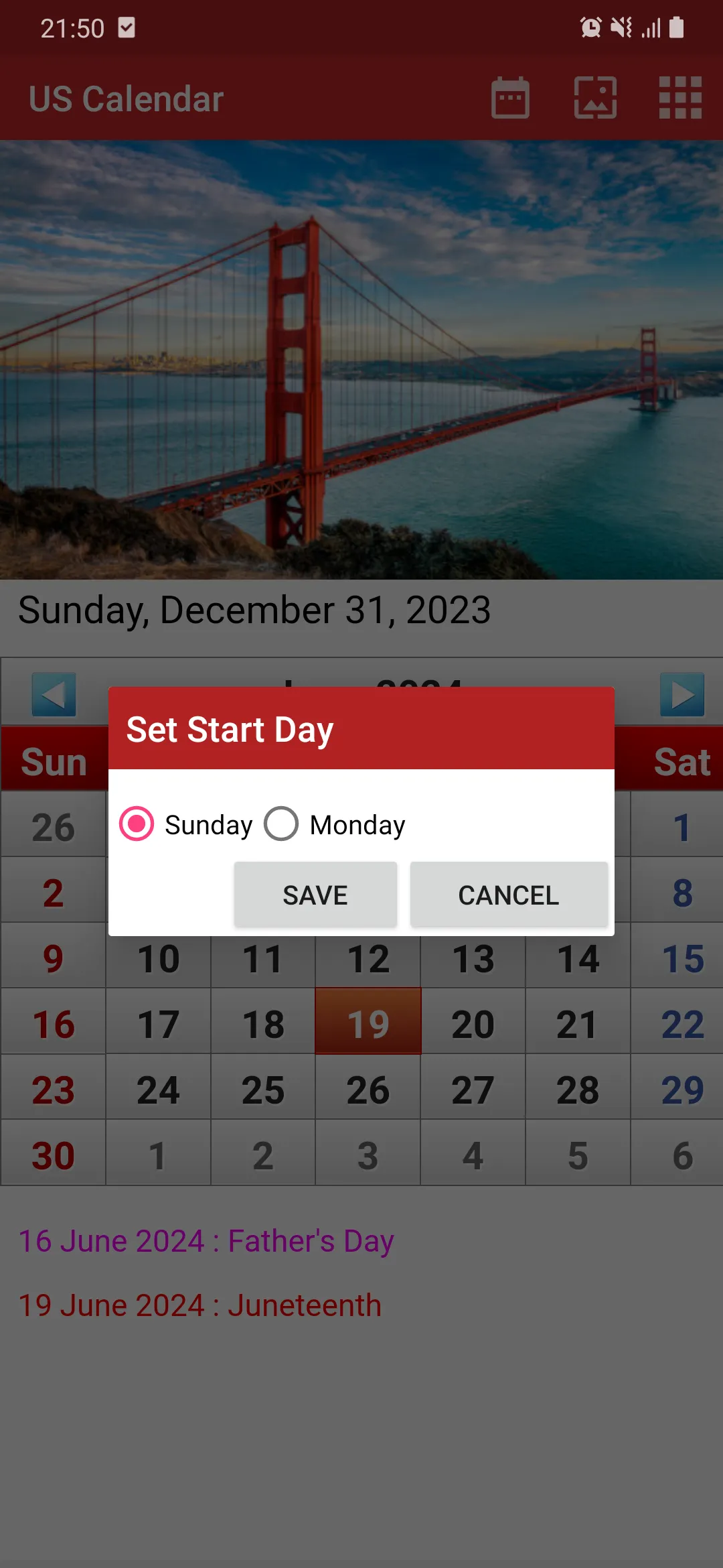 US Calendar 2024 | Indus Appstore | Screenshot