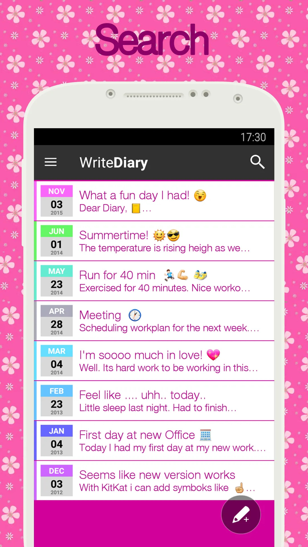 Diary with lock | Indus Appstore | Screenshot