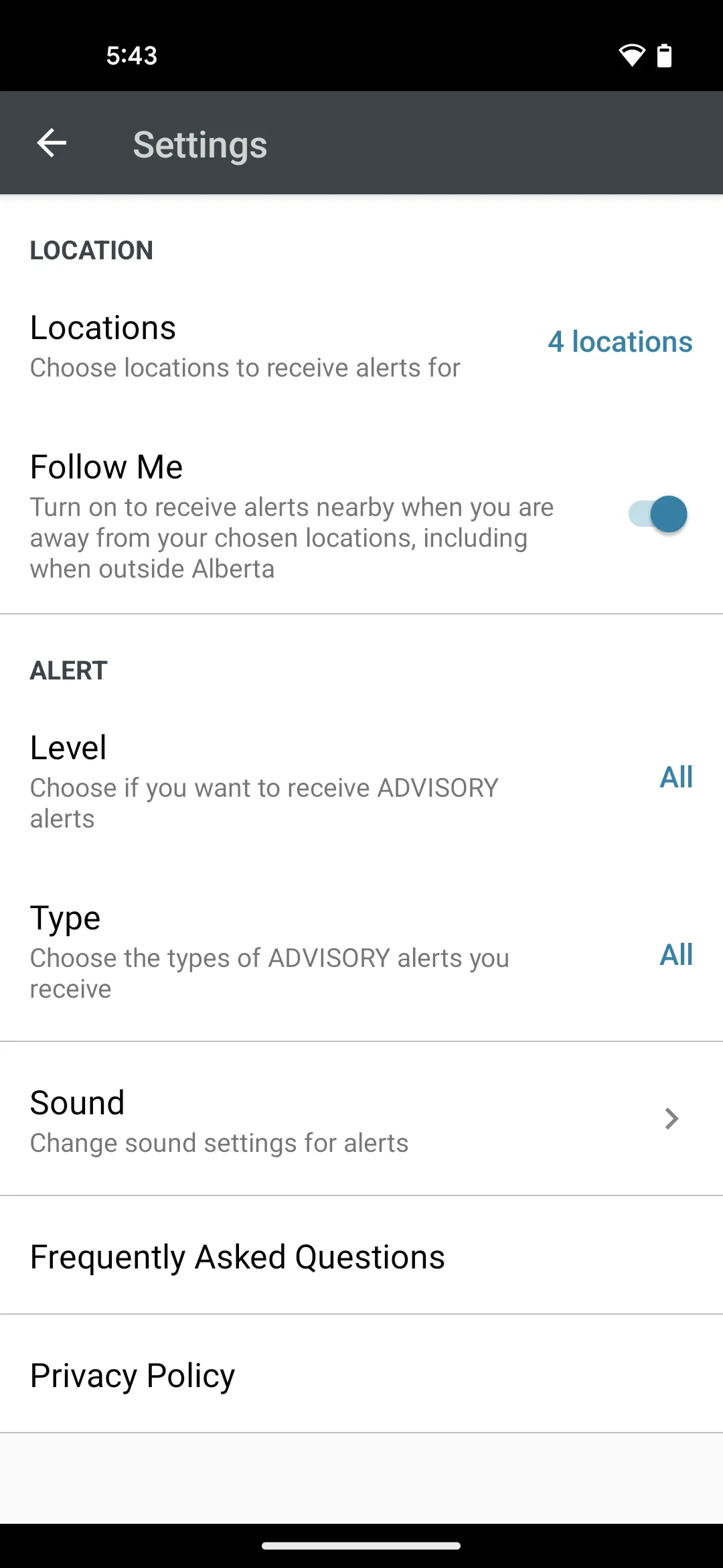 Alberta Emergency Alert | Indus Appstore | Screenshot