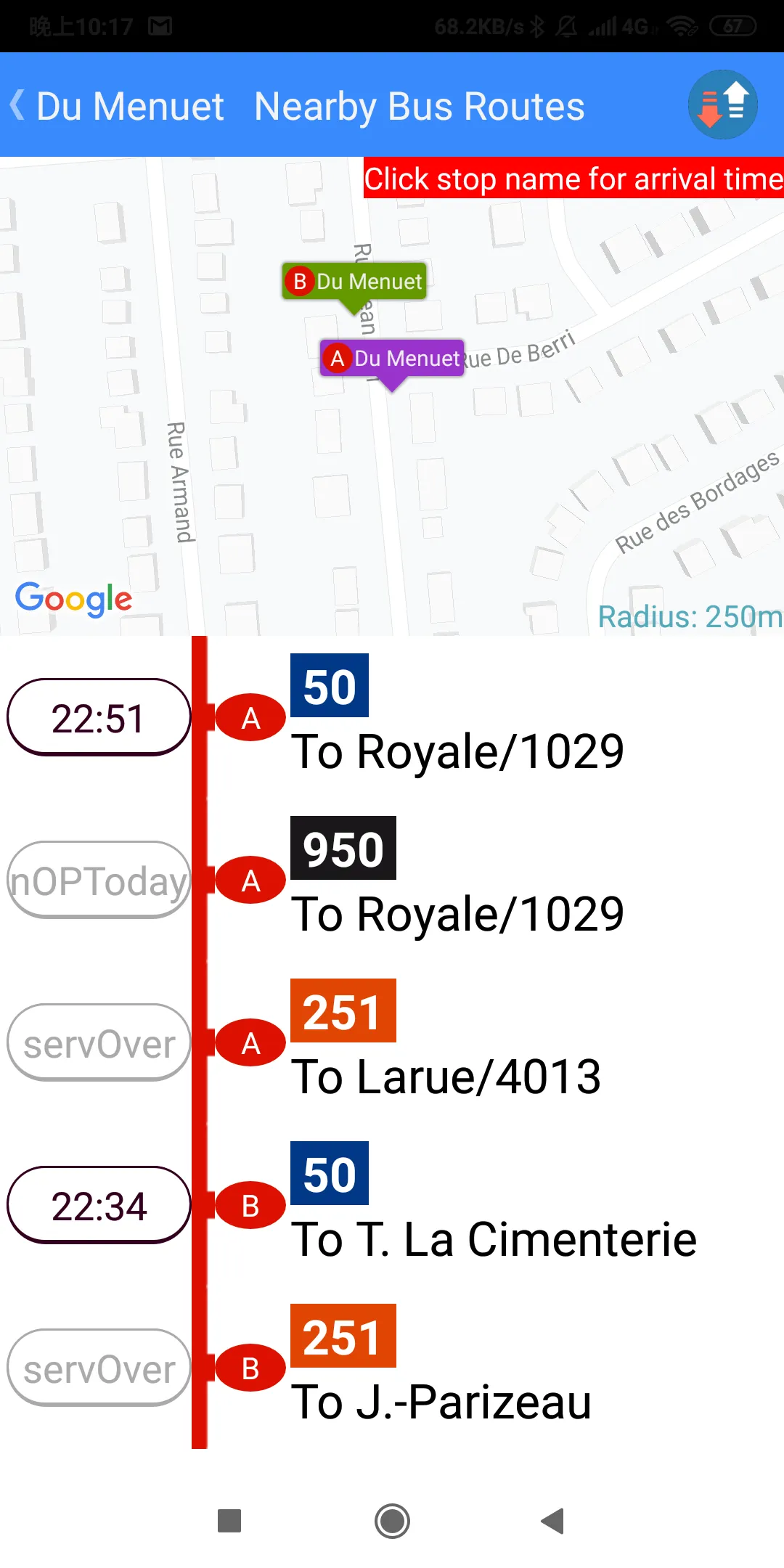 Quebec Bus Timetable | Indus Appstore | Screenshot