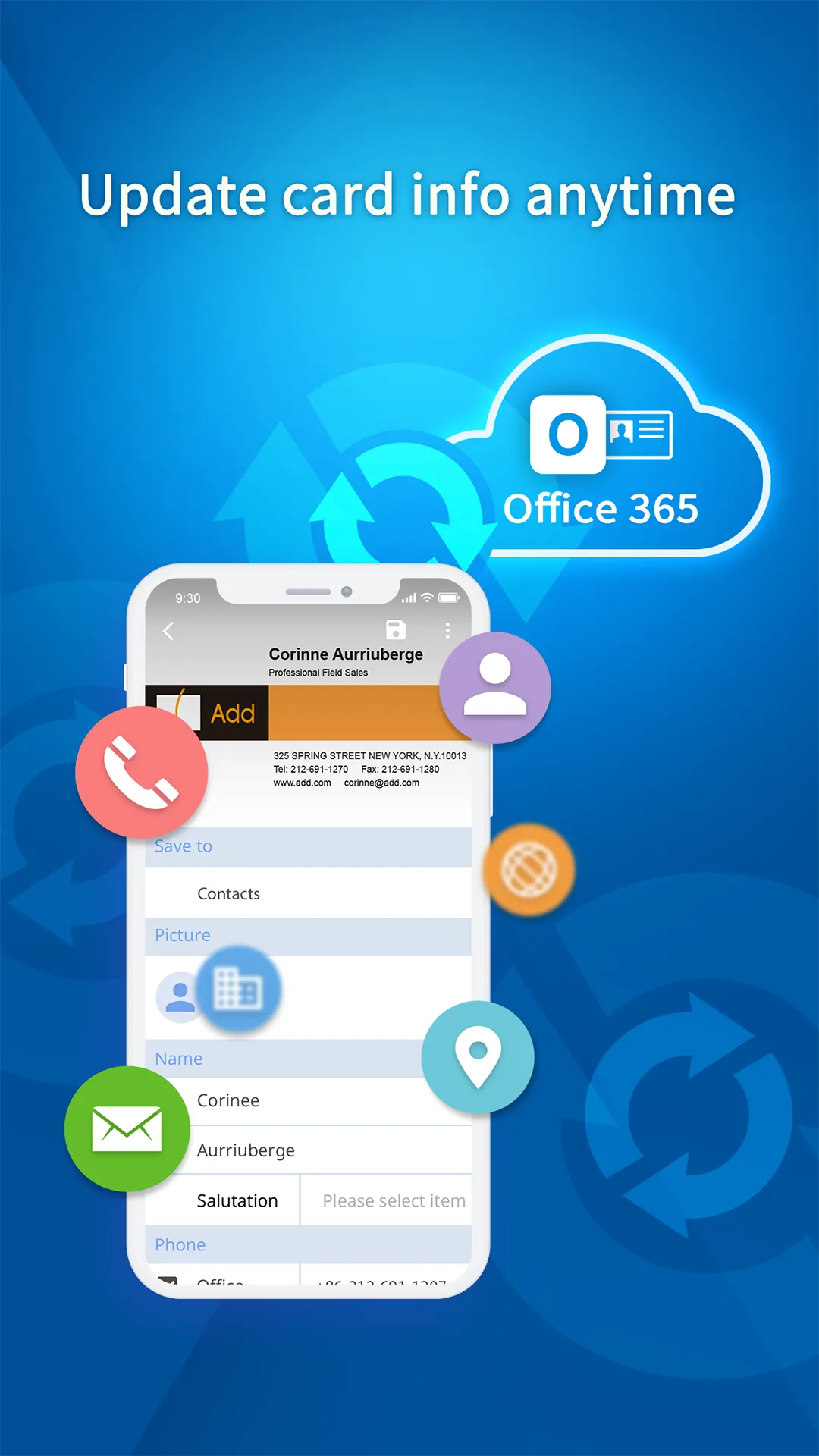 WorldCard for Office 365 | Indus Appstore | Screenshot