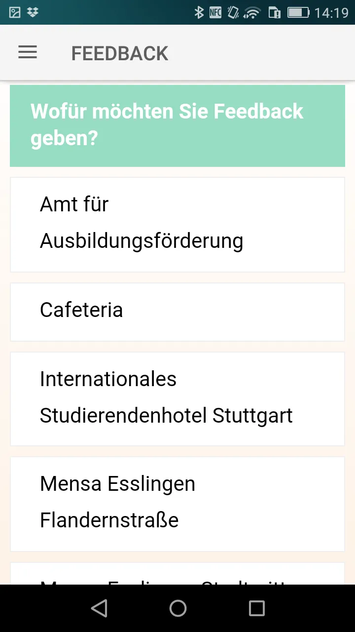 Studierendenwerk Stuttgart | Indus Appstore | Screenshot