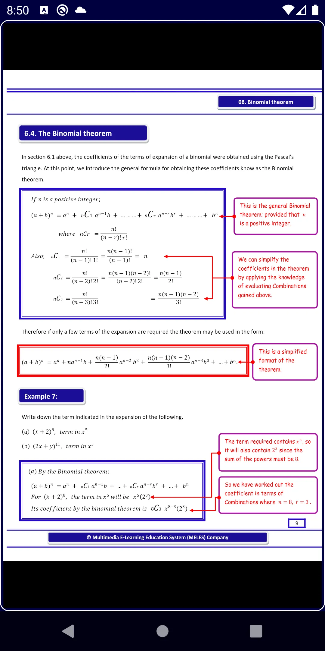 Binomial theorem Pure Math | Indus Appstore | Screenshot