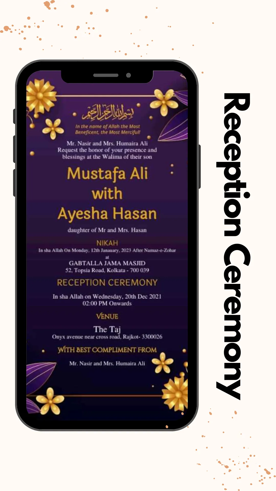 Muslim Wedding Card Maker | Indus Appstore | Screenshot