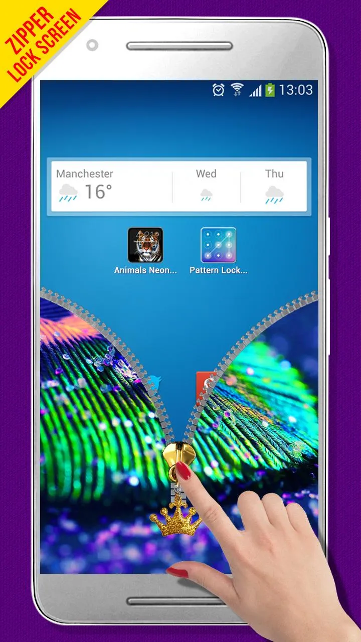 Glitter Zipper Lock Screen | Indus Appstore | Screenshot