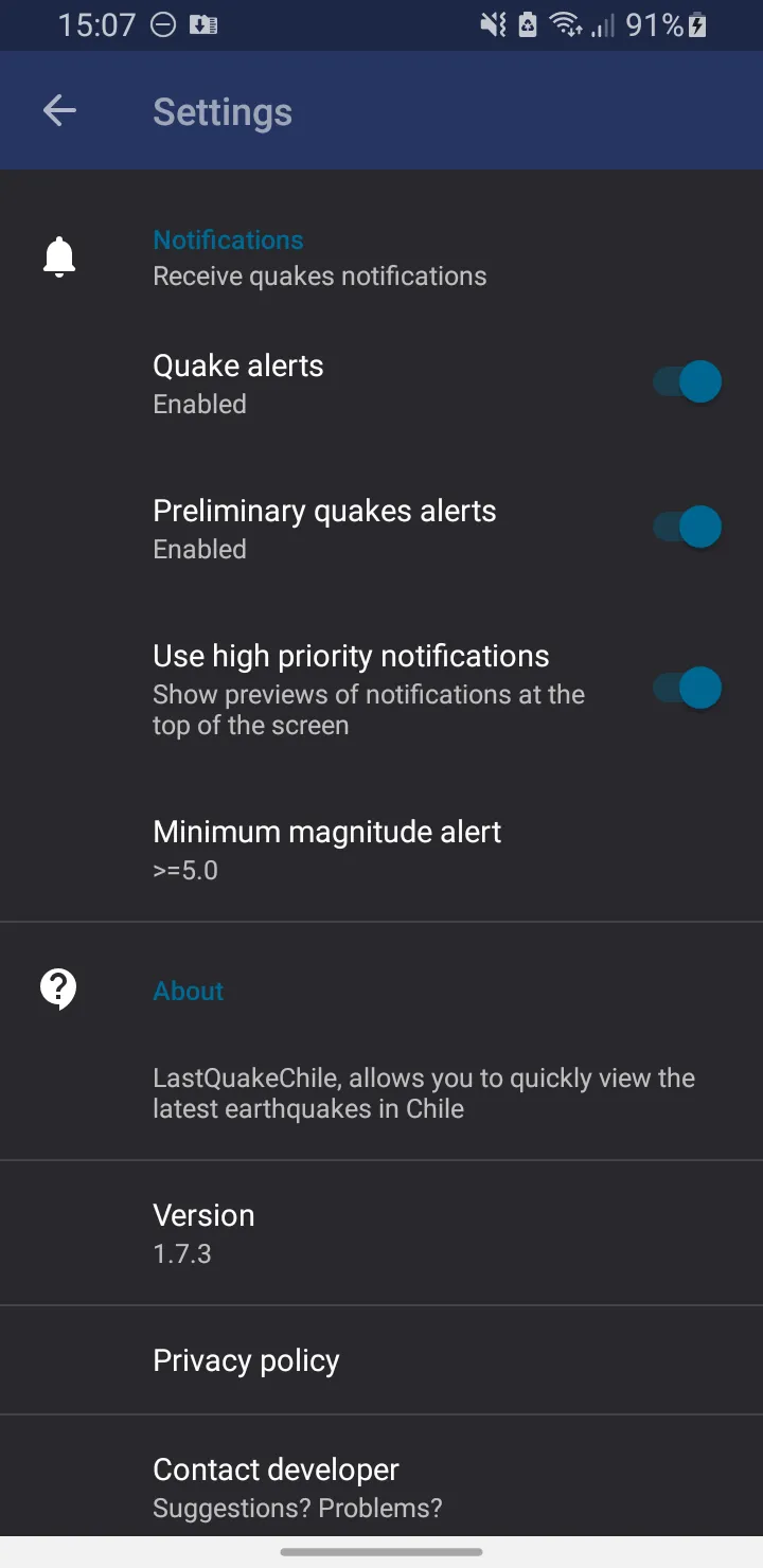 LastQuakeChile - Quakes Chile | Indus Appstore | Screenshot