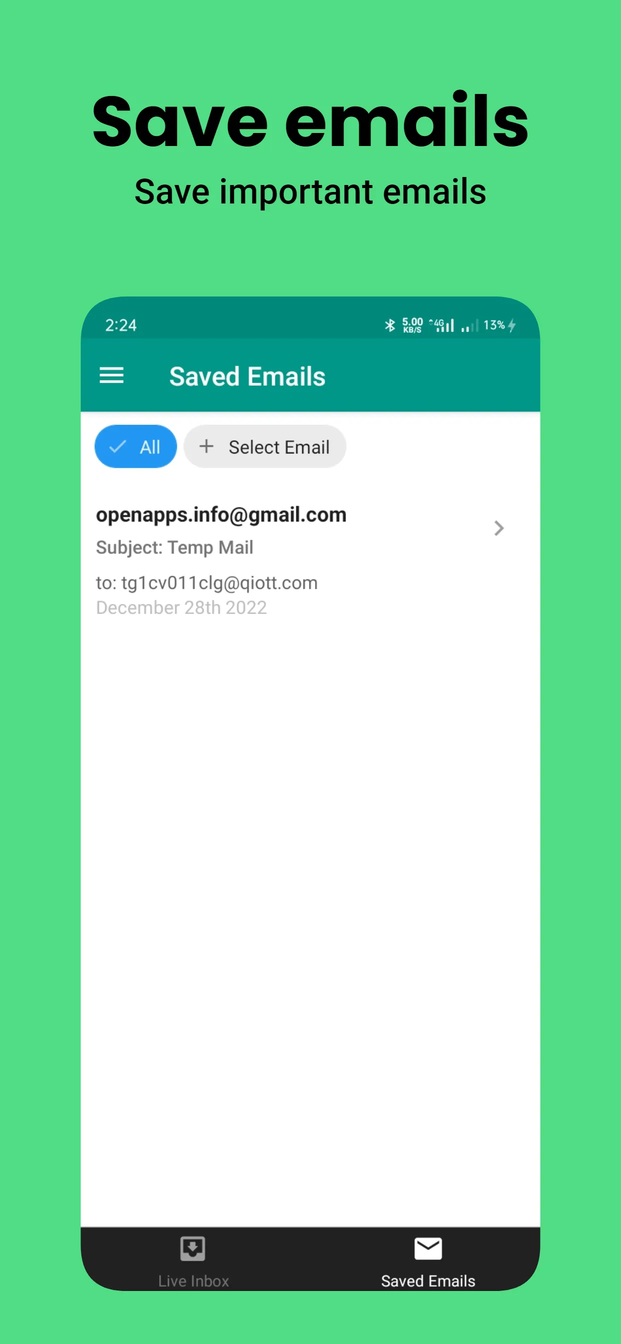 Temporary Email Address | Indus Appstore | Screenshot