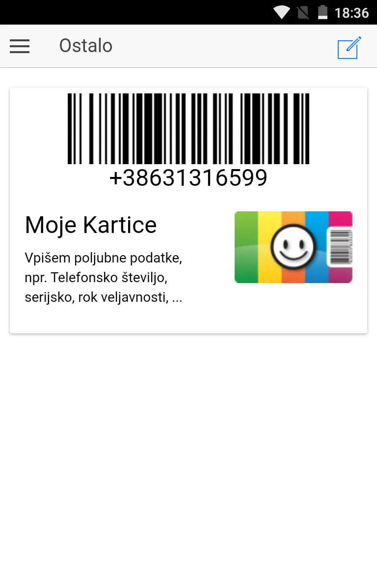 Moje Kartice -kartice zvestobe | Indus Appstore | Screenshot