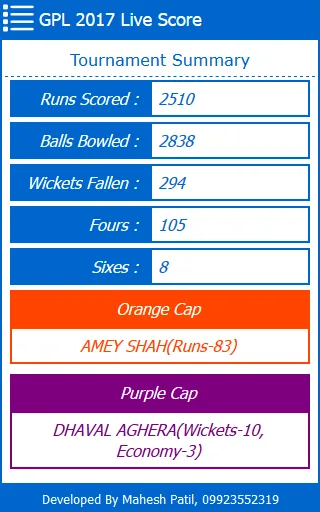 GPL Live Score | Indus Appstore | Screenshot