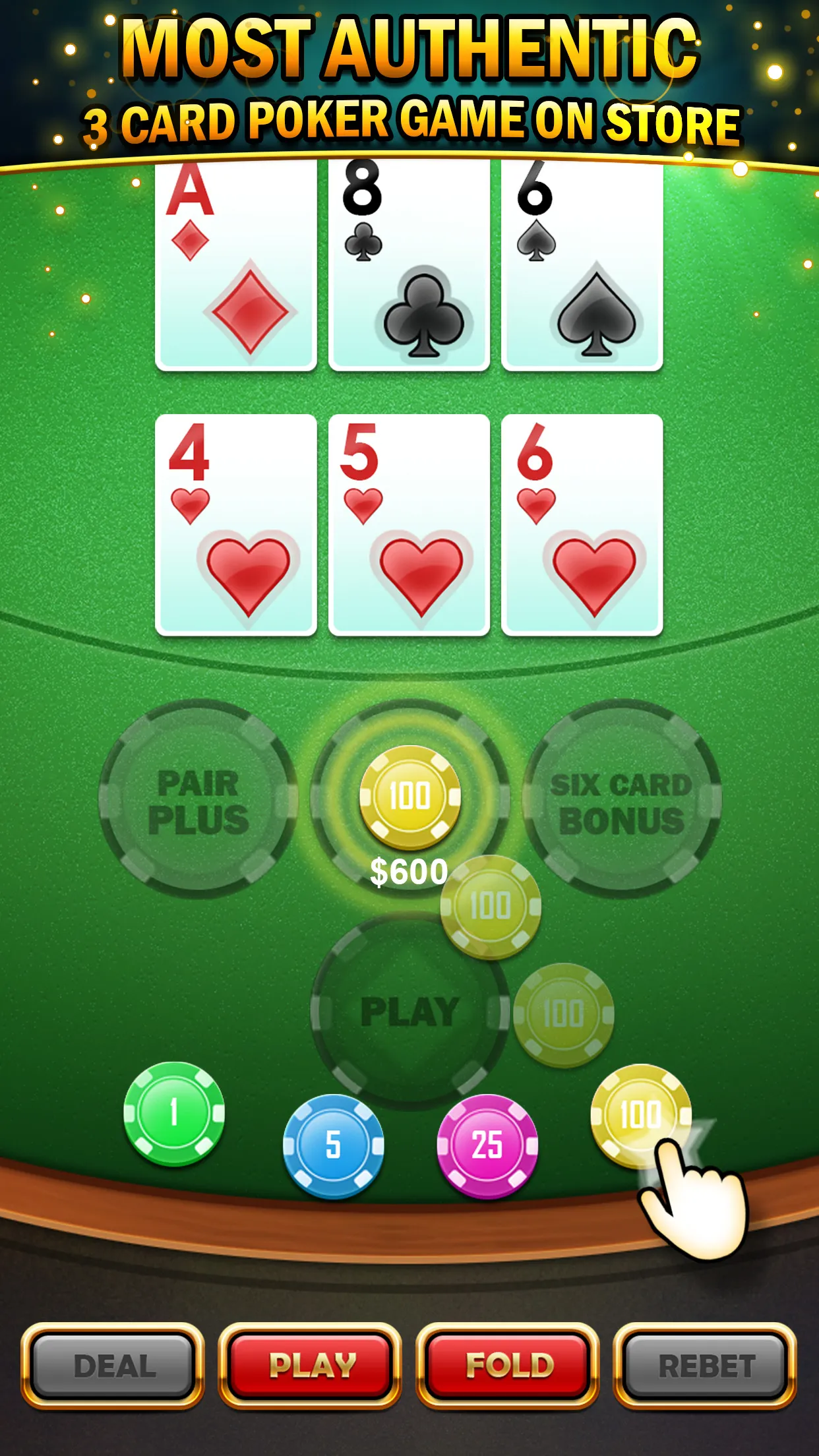 Three Card Poker - Casino | Indus Appstore | Screenshot