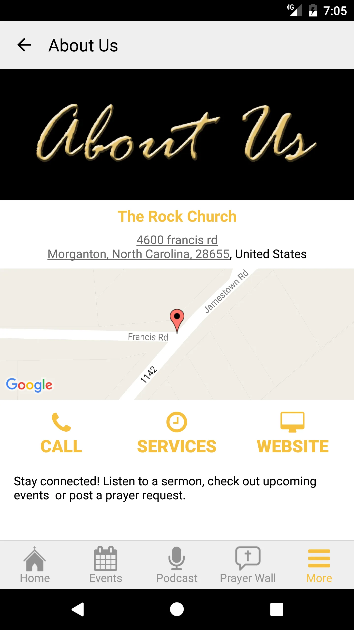 The Rock Church of Morganton | Indus Appstore | Screenshot