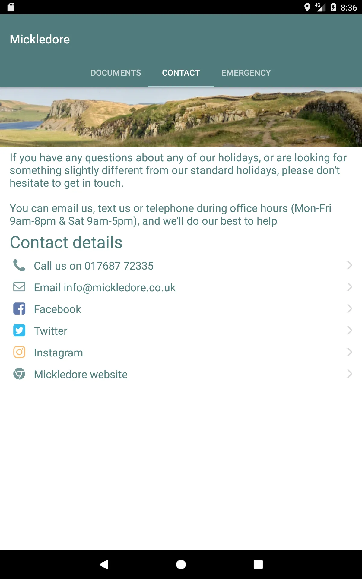 Mickledore Walking Holidays | Indus Appstore | Screenshot