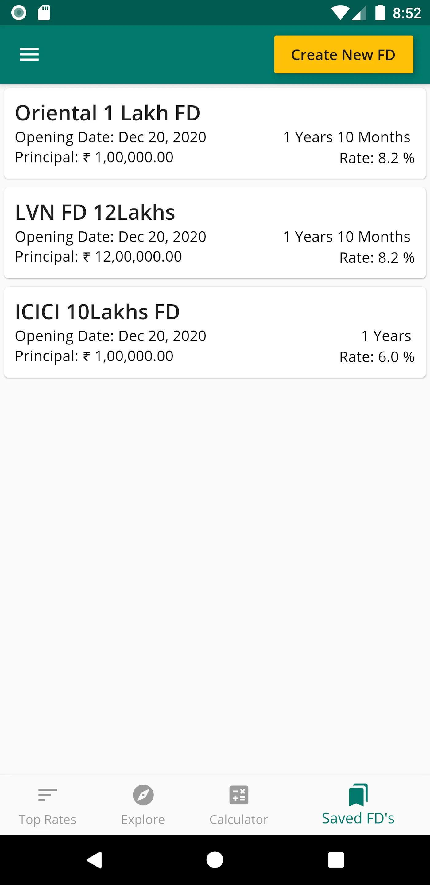 India Fixed Deposit Rates | Indus Appstore | Screenshot