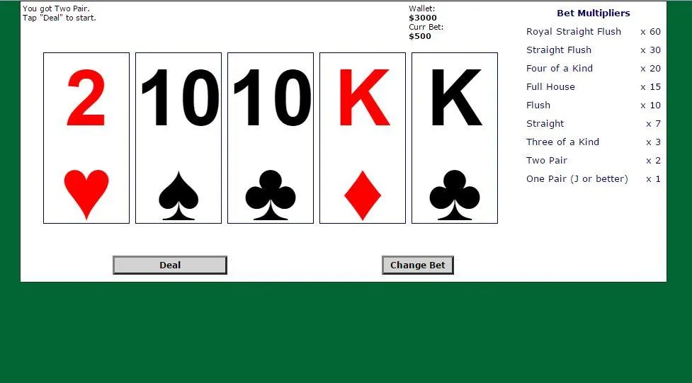 5 Card Draw Poker Solitaire | Indus Appstore | Screenshot