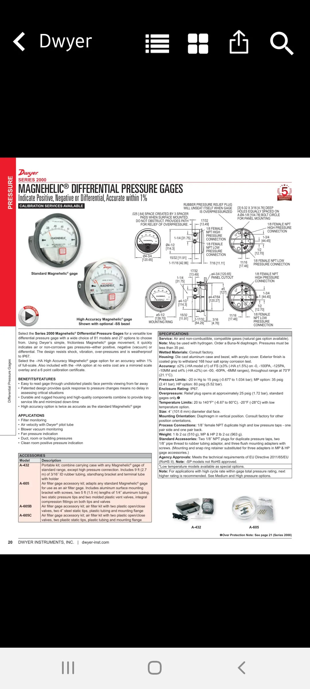 Dwyer Instruments Intl Catalog | Indus Appstore | Screenshot