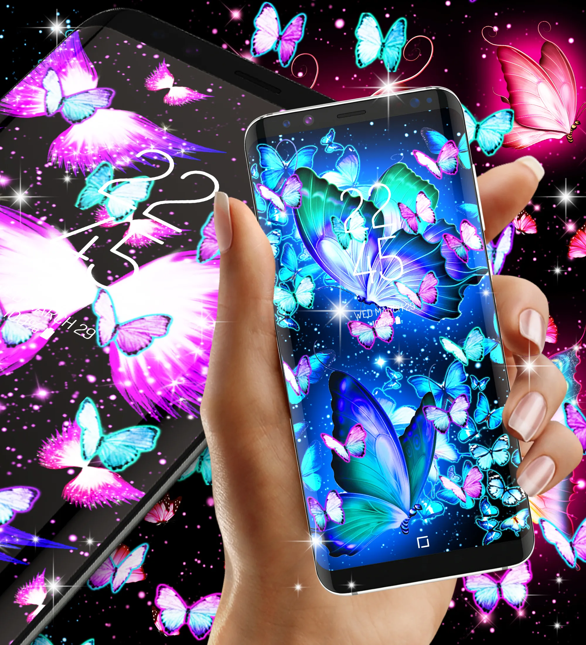 Neon butterfly glow wallpapers | Indus Appstore | Screenshot