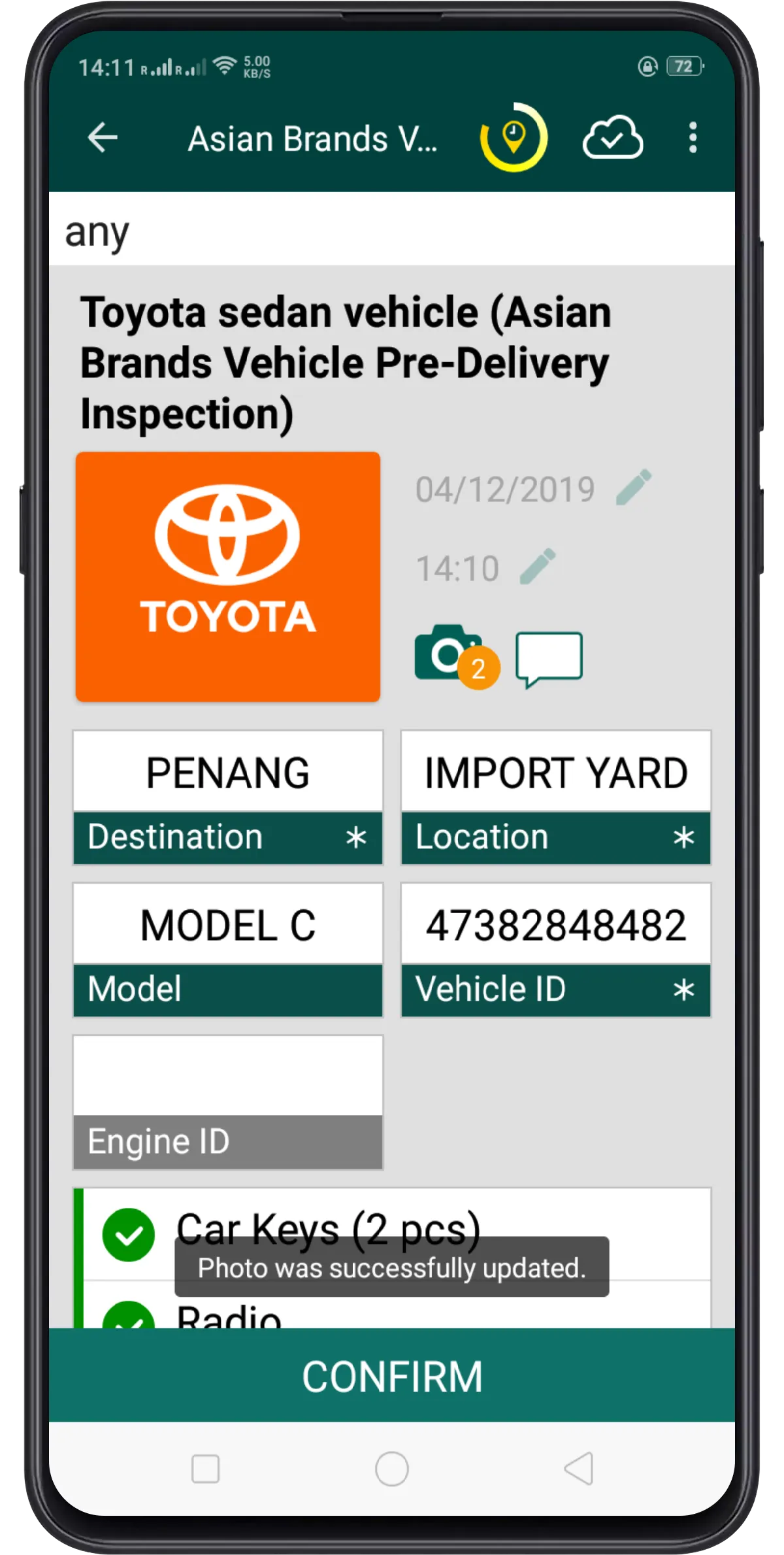 arl Vehicle Pre-Del Inspection | Indus Appstore | Screenshot