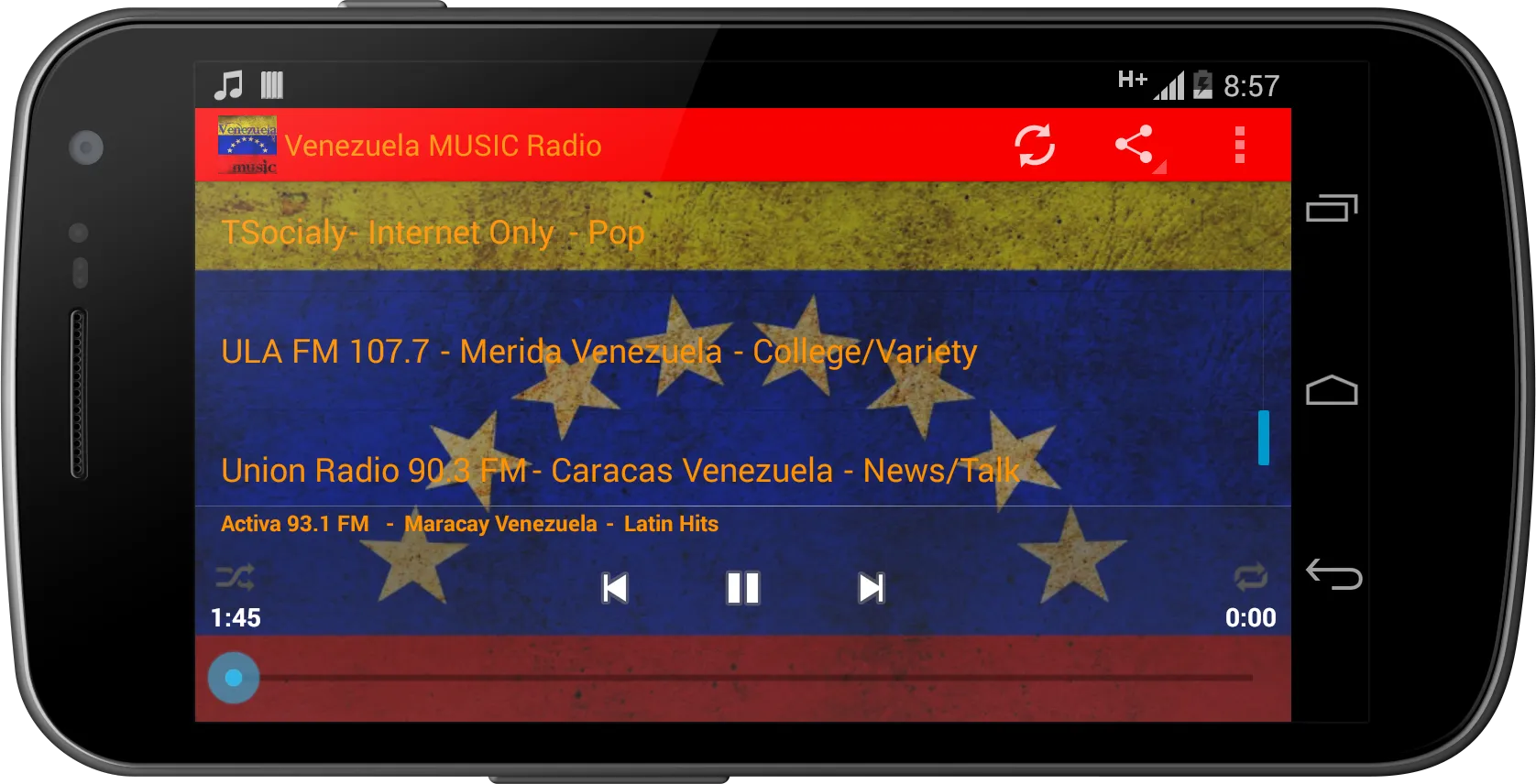 Venezuela MUSIC Radio | Indus Appstore | Screenshot