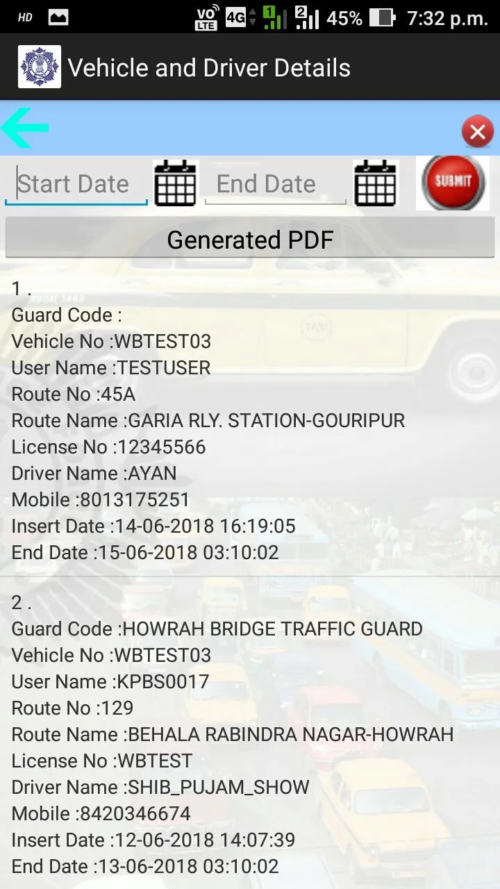 Details of Vehicle and Driver | Indus Appstore | Screenshot