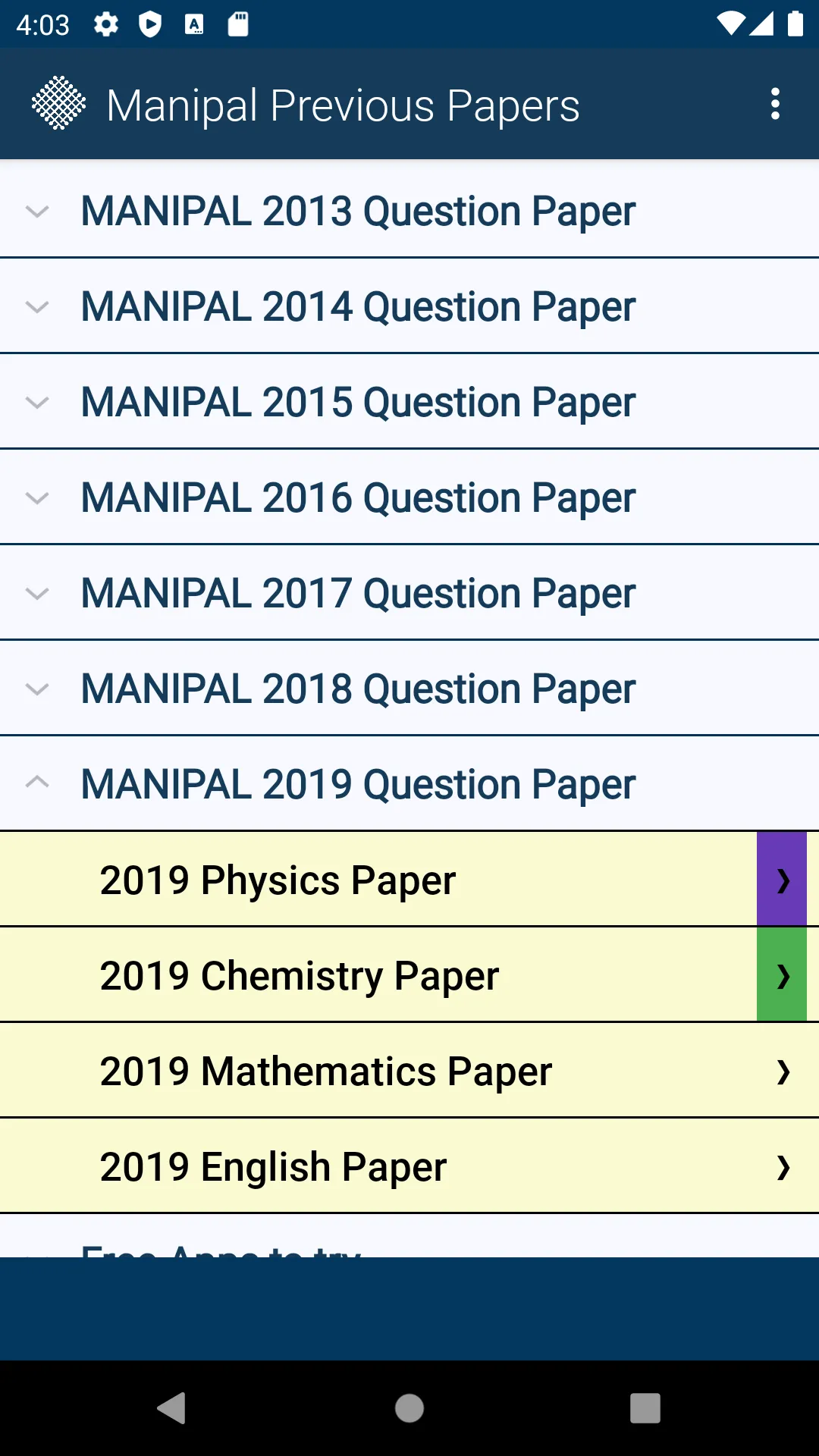 Manipal Entrance Test Previous | Indus Appstore | Screenshot