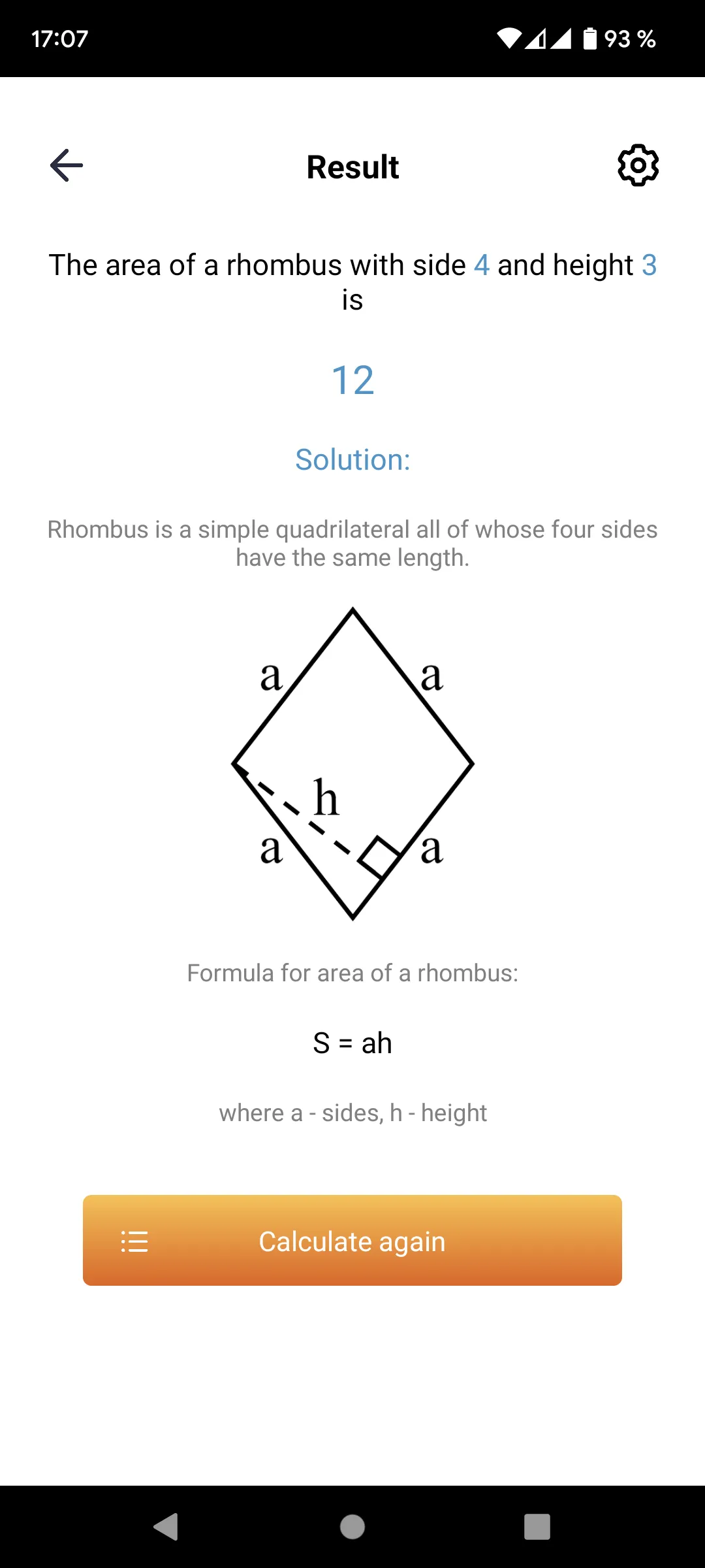 Area calculator | Indus Appstore | Screenshot