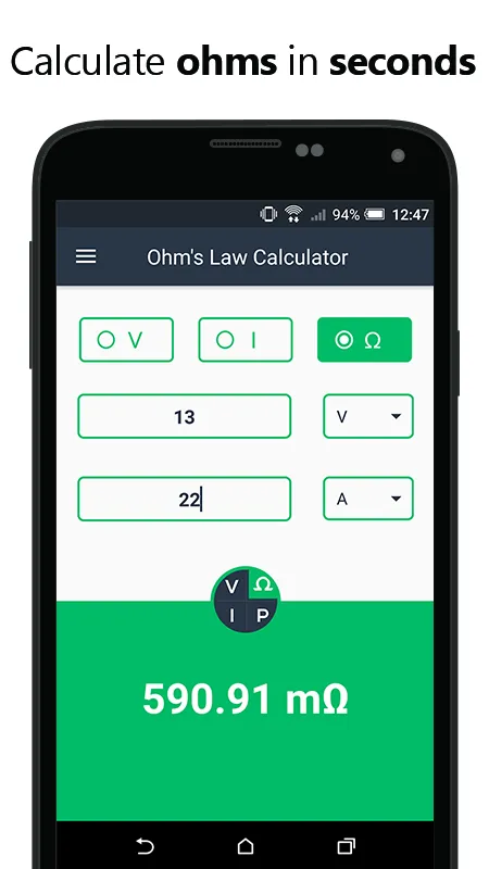 Ohms Law Calculator - Valt/Amp | Indus Appstore | Screenshot