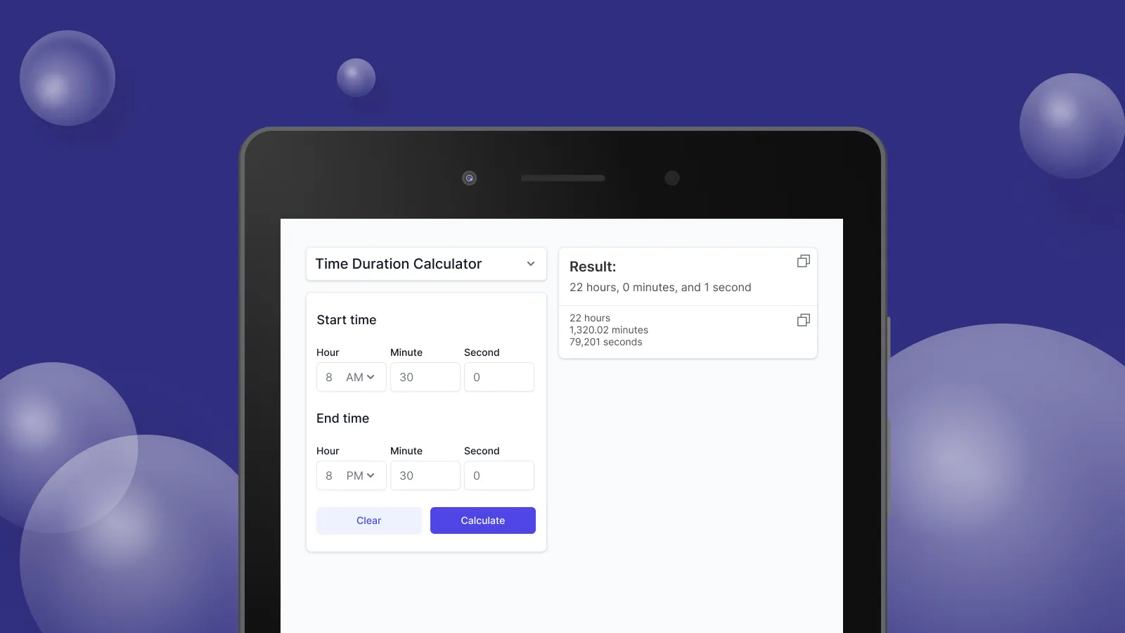 Time Duration Calculator | Indus Appstore | Screenshot