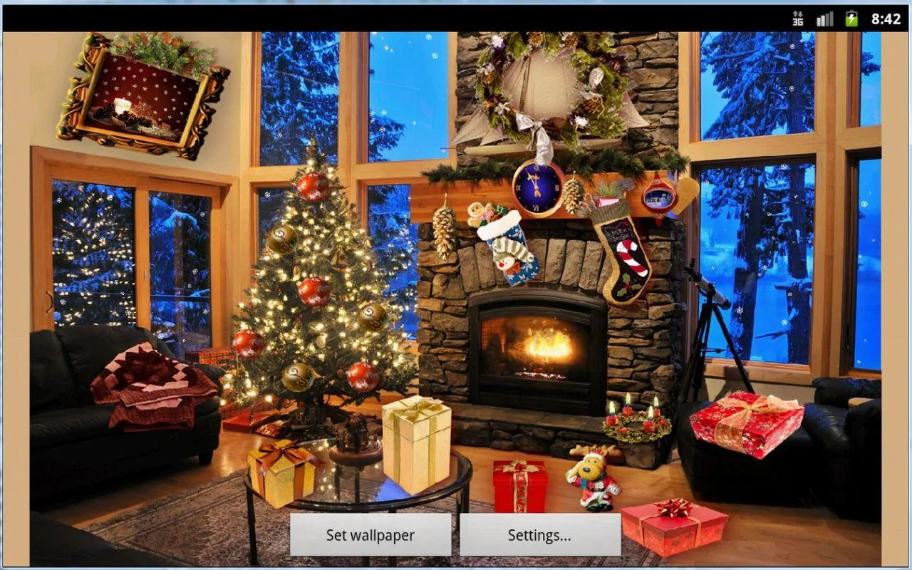 Christmas Fireplace Lwp | Indus Appstore | Screenshot