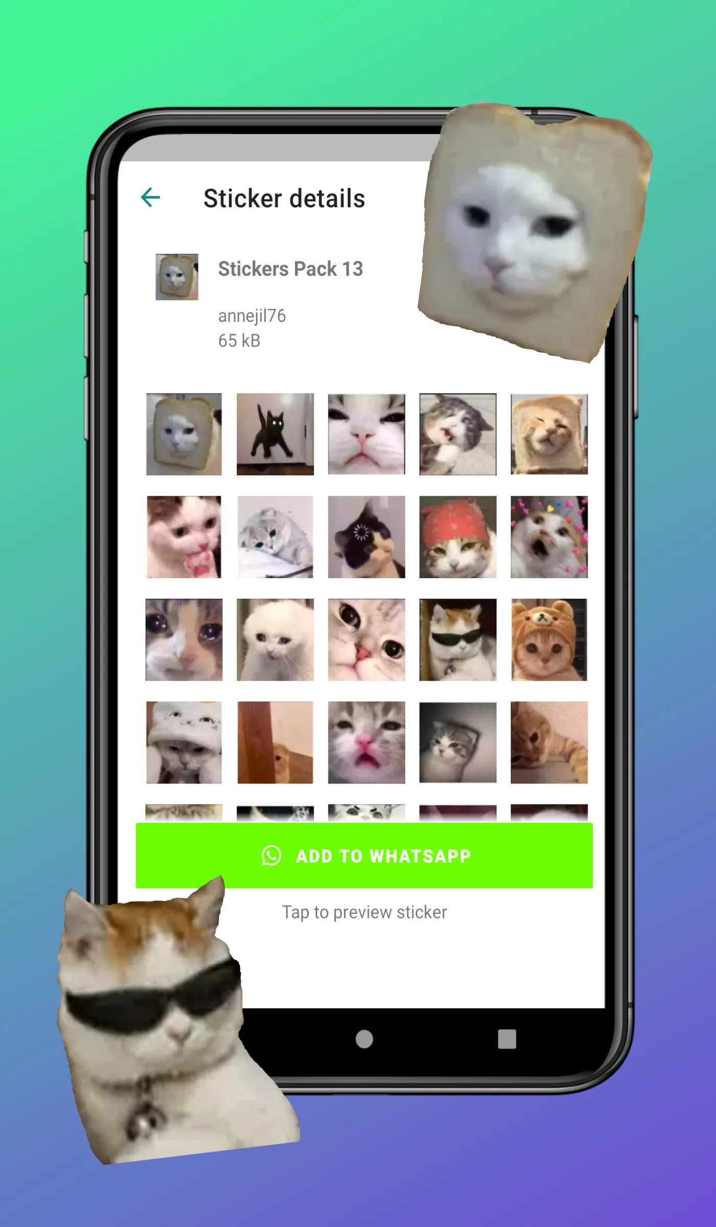 WAStickerApps Stickers Cats | Indus Appstore | Screenshot
