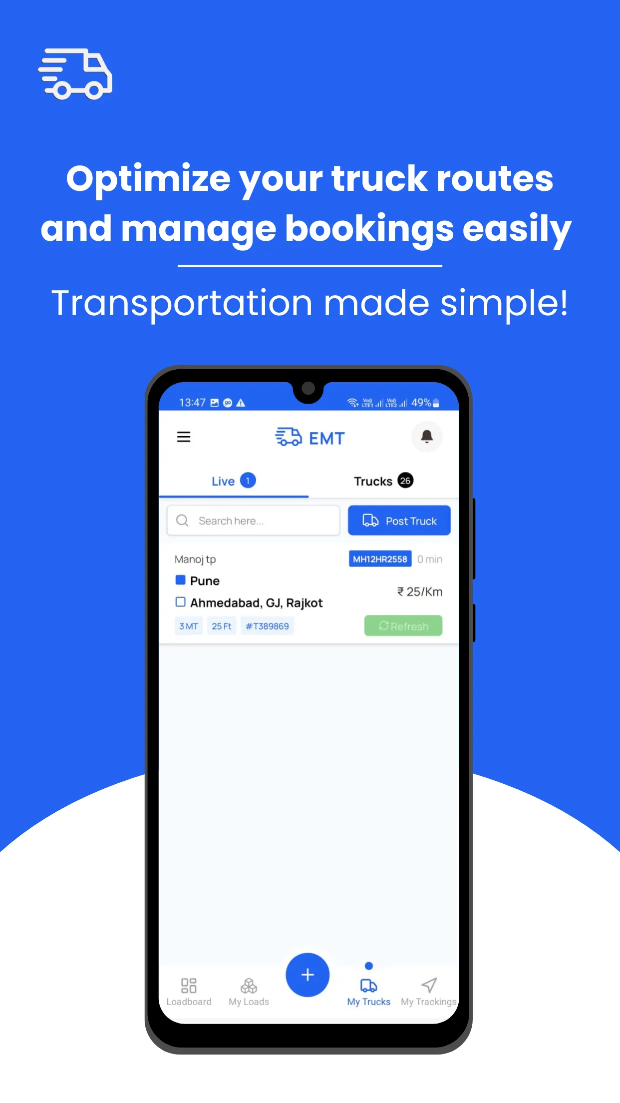 EMT - Find Trucks, Find Loads | Indus Appstore | Screenshot