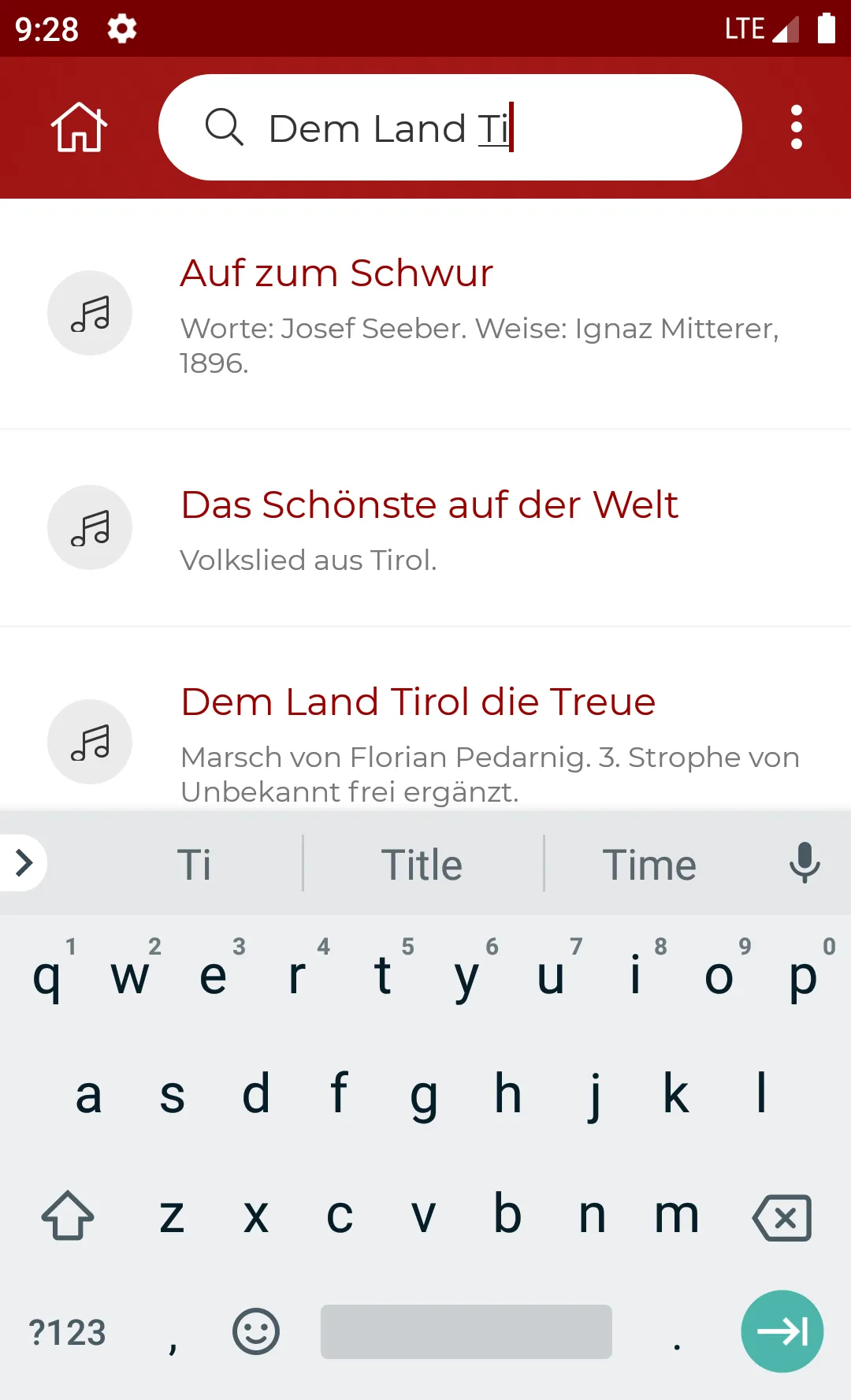 Tiroler Lieder | Indus Appstore | Screenshot