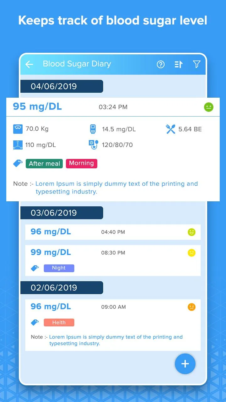 Blood Sugar Diary - Health Tra | Indus Appstore | Screenshot