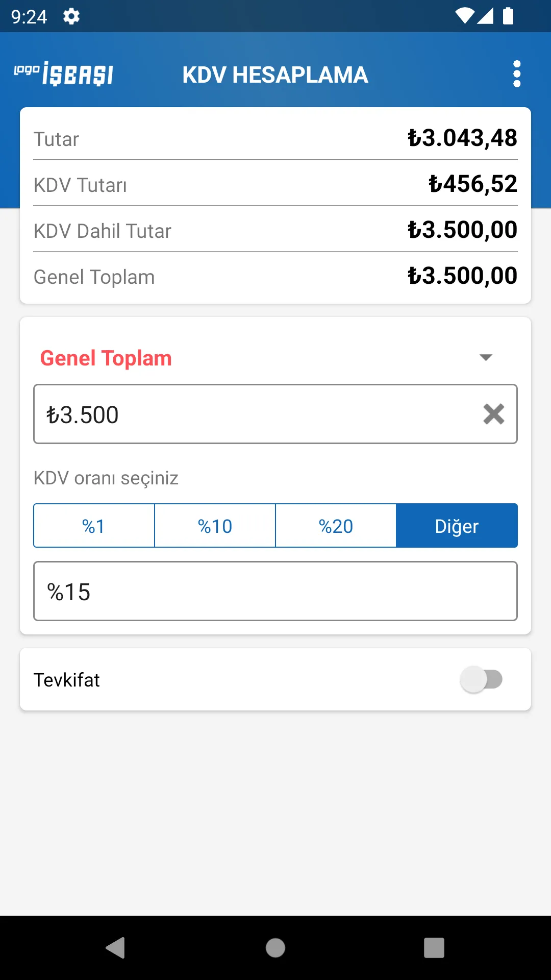 KDV Hesaplama Pro | Indus Appstore | Screenshot