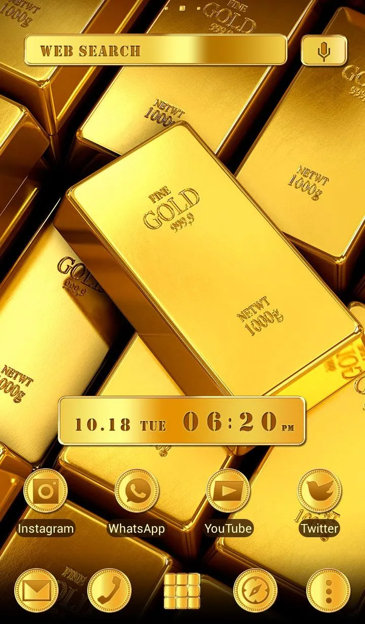 Gold Ingots +HOME Theme | Indus Appstore | Screenshot