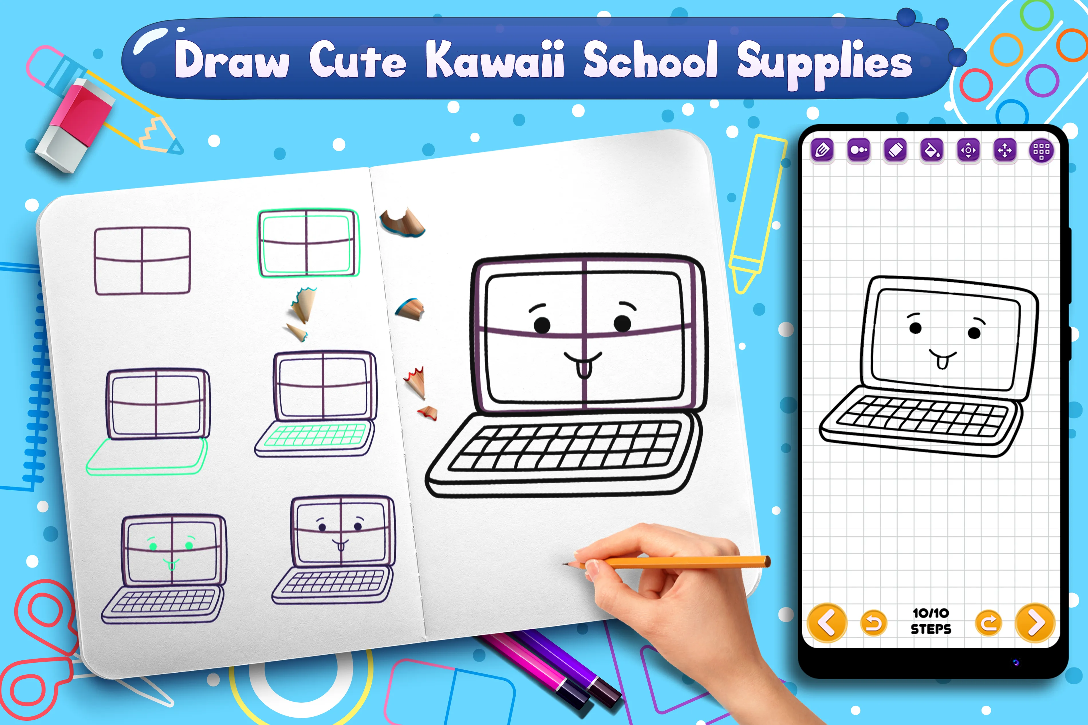 Learn to Draw School Supplies | Indus Appstore | Screenshot