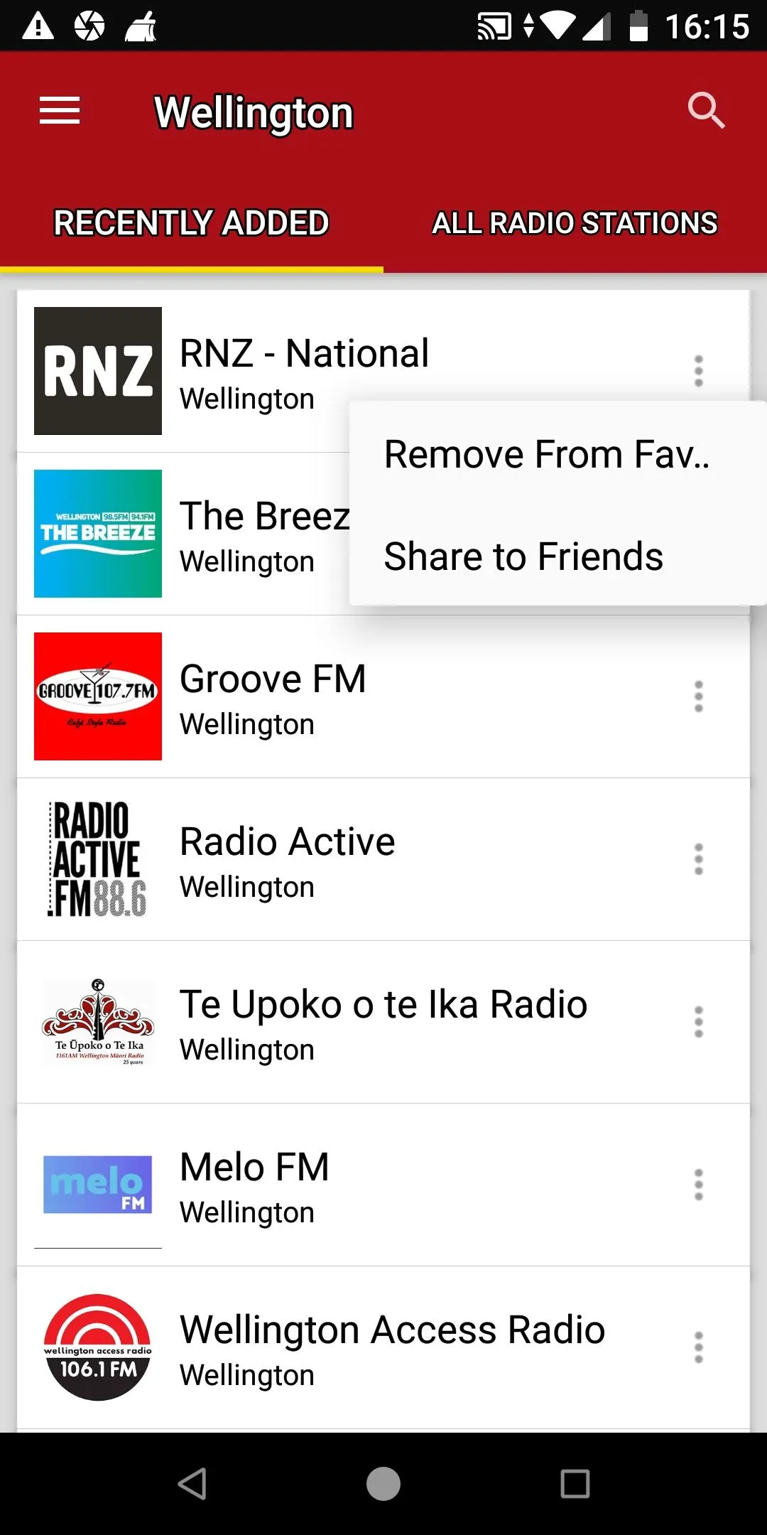 Wellington Radio Stations | Indus Appstore | Screenshot