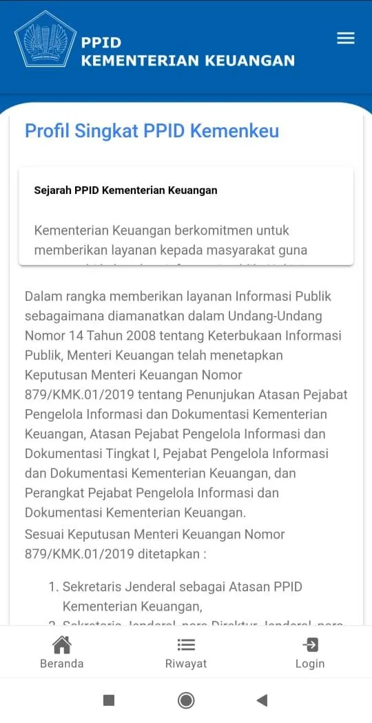 PPID Kementerian Keuangan | Indus Appstore | Screenshot