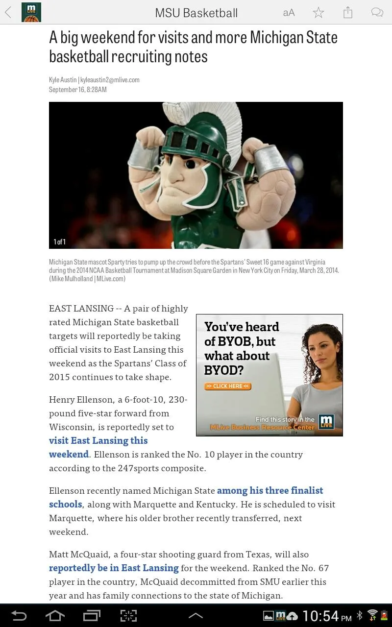 MLive.com: MSU Basketball News | Indus Appstore | Screenshot