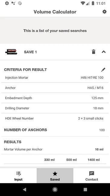 Hilti Volume Calculator | Indus Appstore | Screenshot