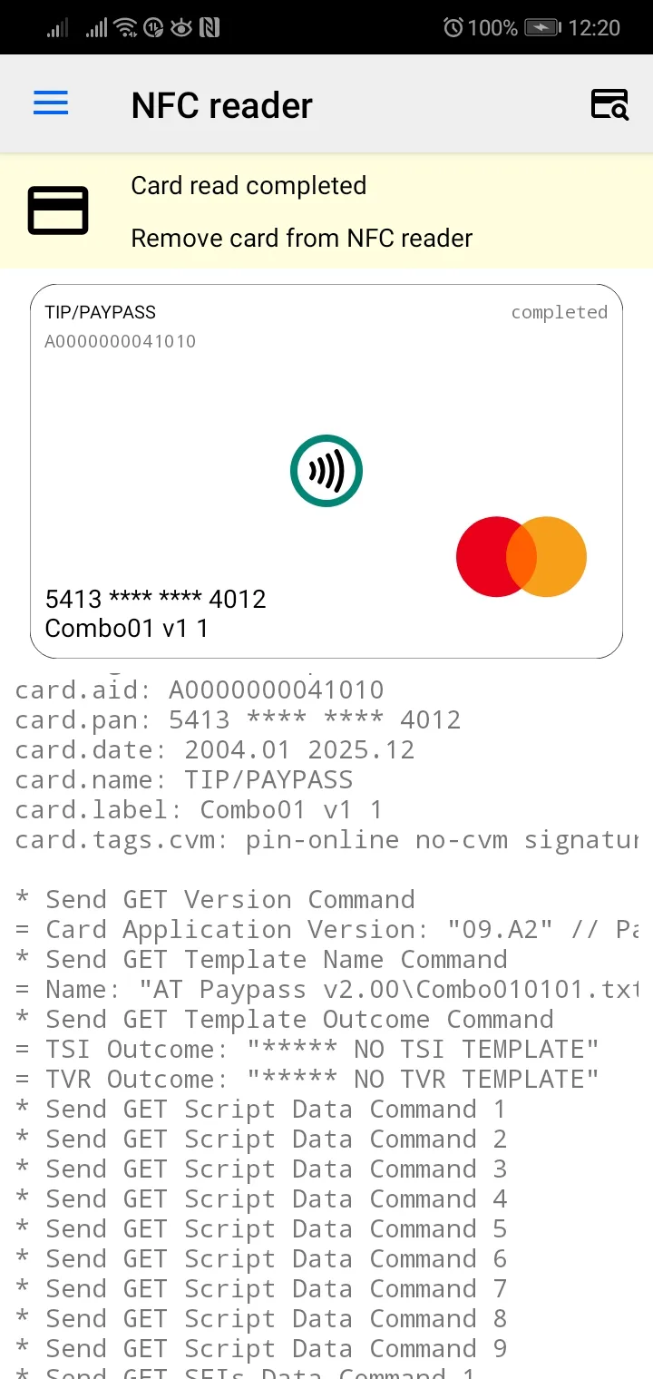 iso8583.info NFC reader | Indus Appstore | Screenshot