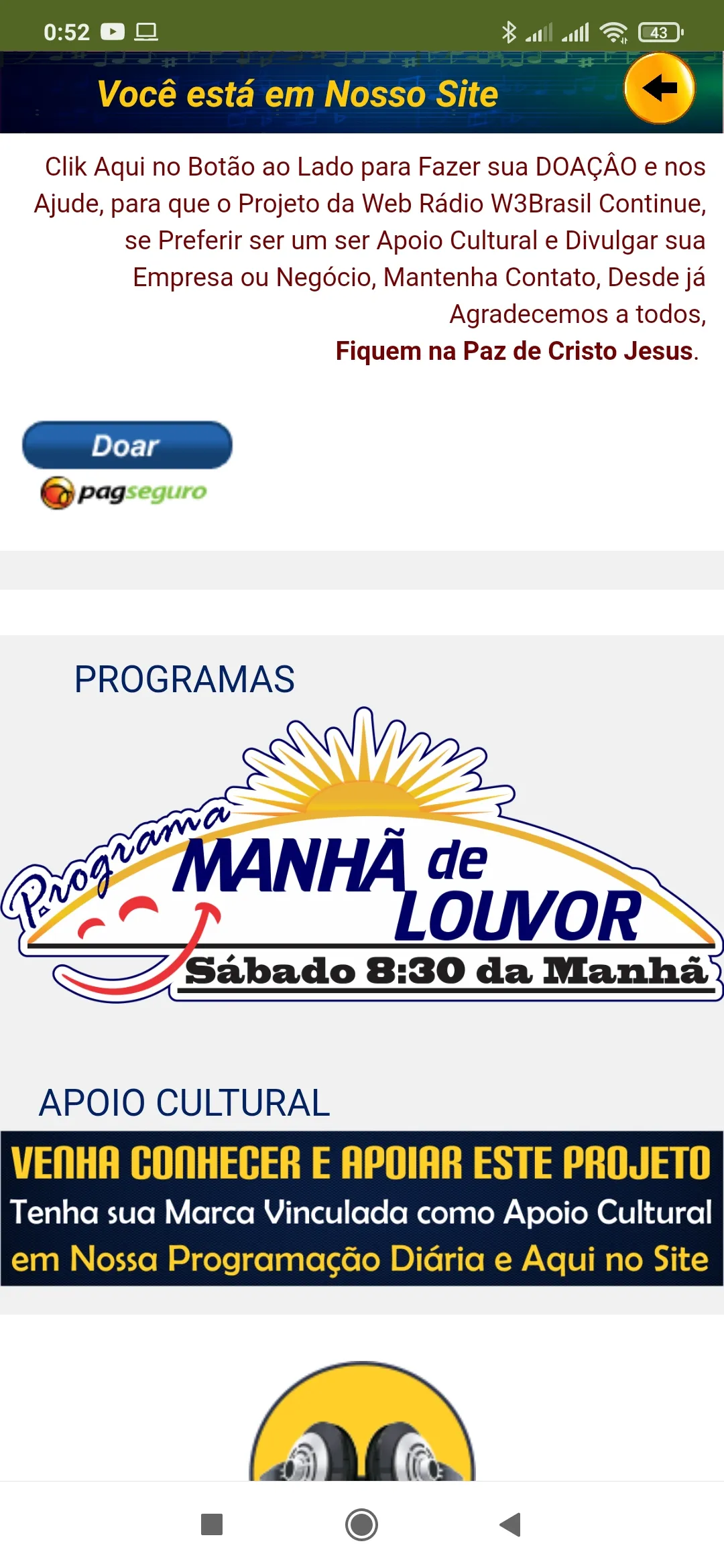 WEB RÁDIO W3BRASIL | Indus Appstore | Screenshot