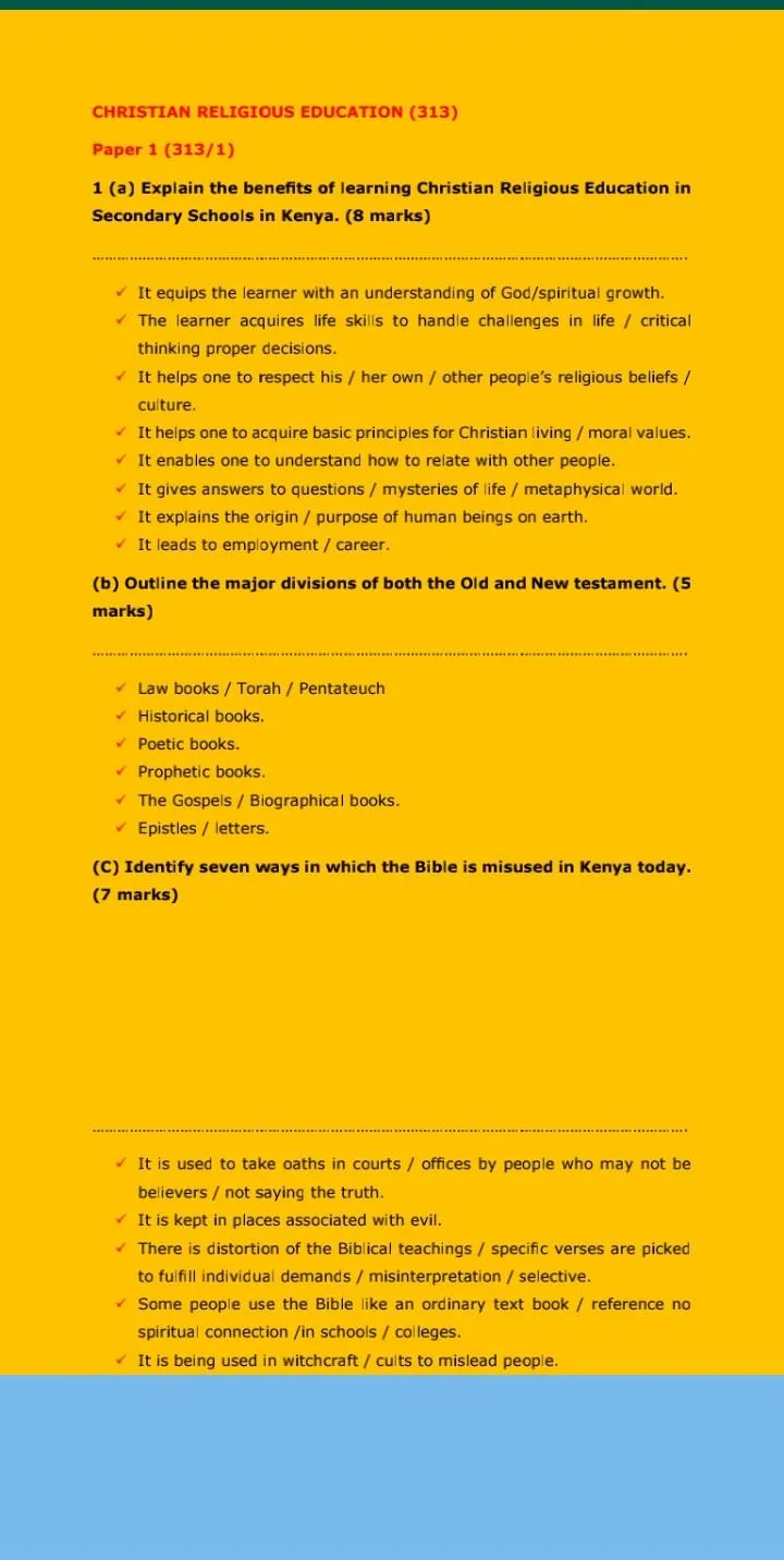 Kcse Cre Past Papers | Indus Appstore | Screenshot