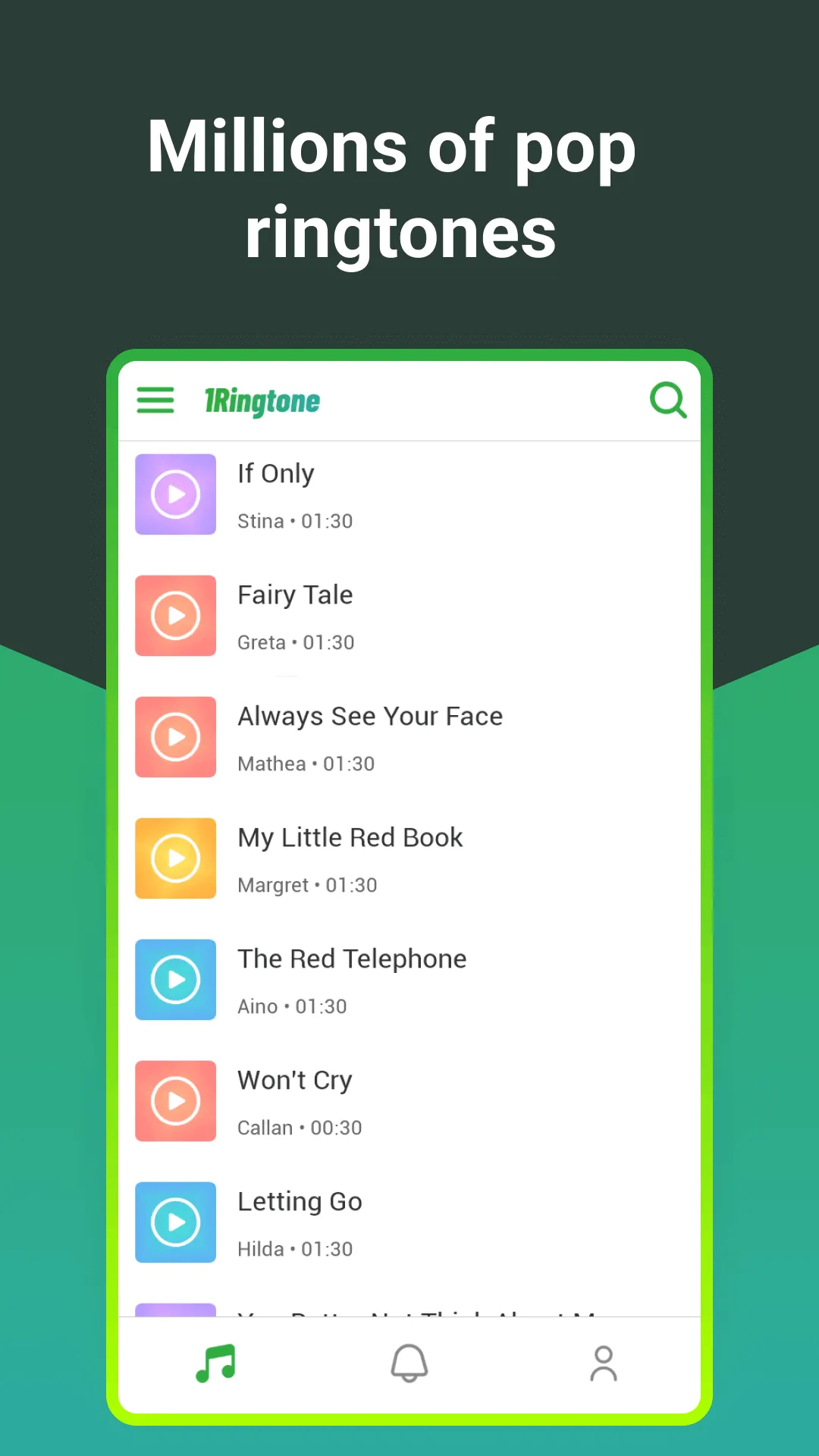 1Ringtone: Pop Song Ringtones | Indus Appstore | Screenshot