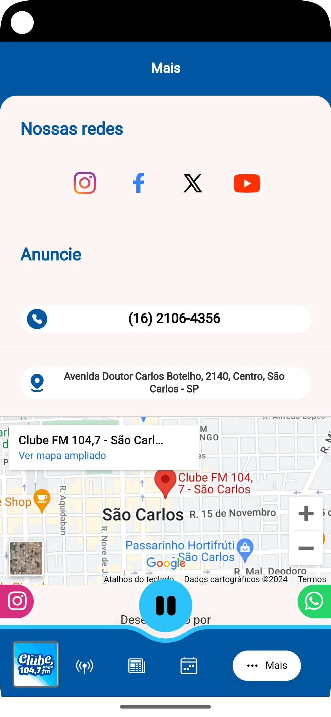 Clube FM São Carlos | Indus Appstore | Screenshot