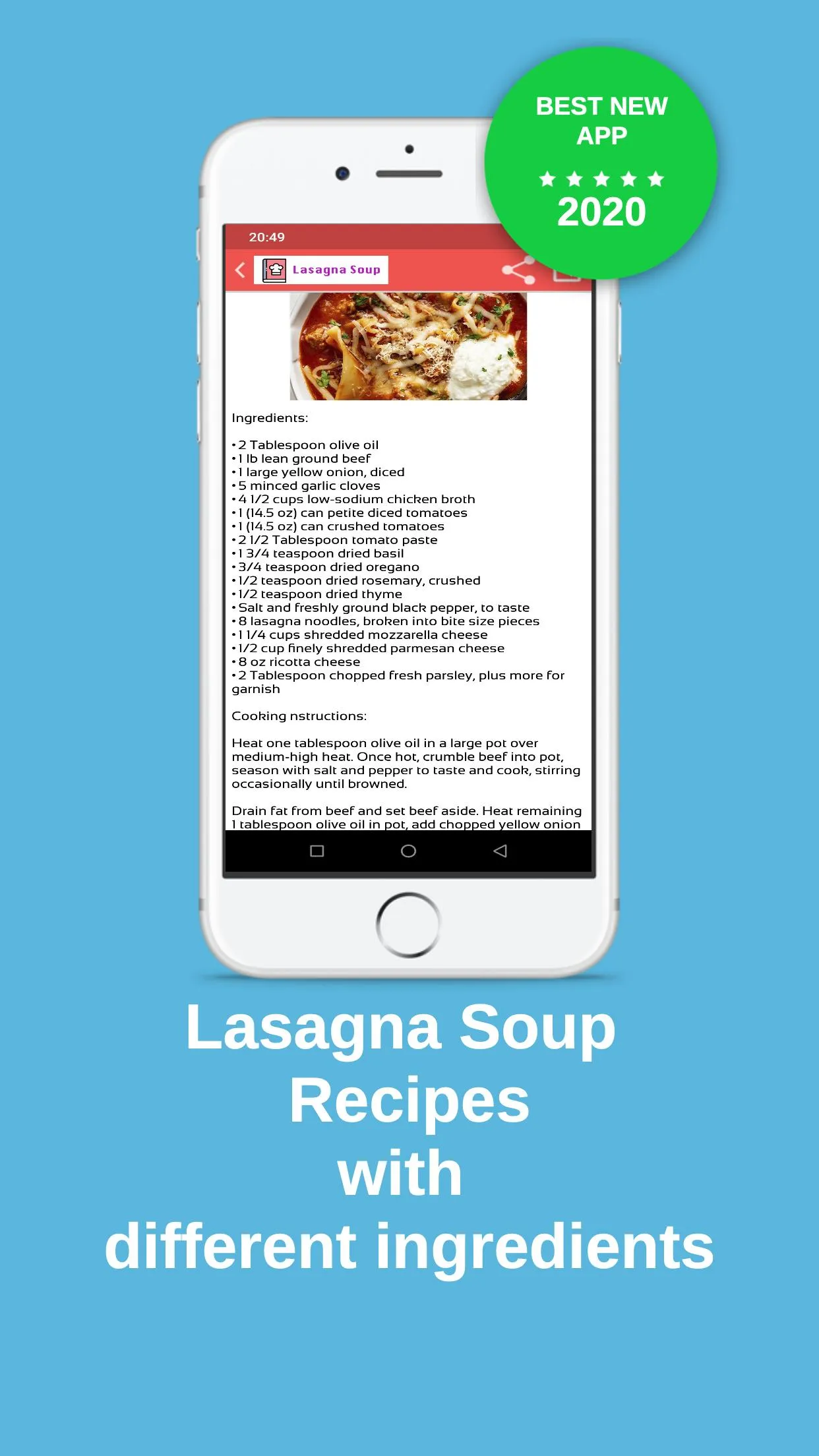 Lasagna Soup Recipe | Indus Appstore | Screenshot