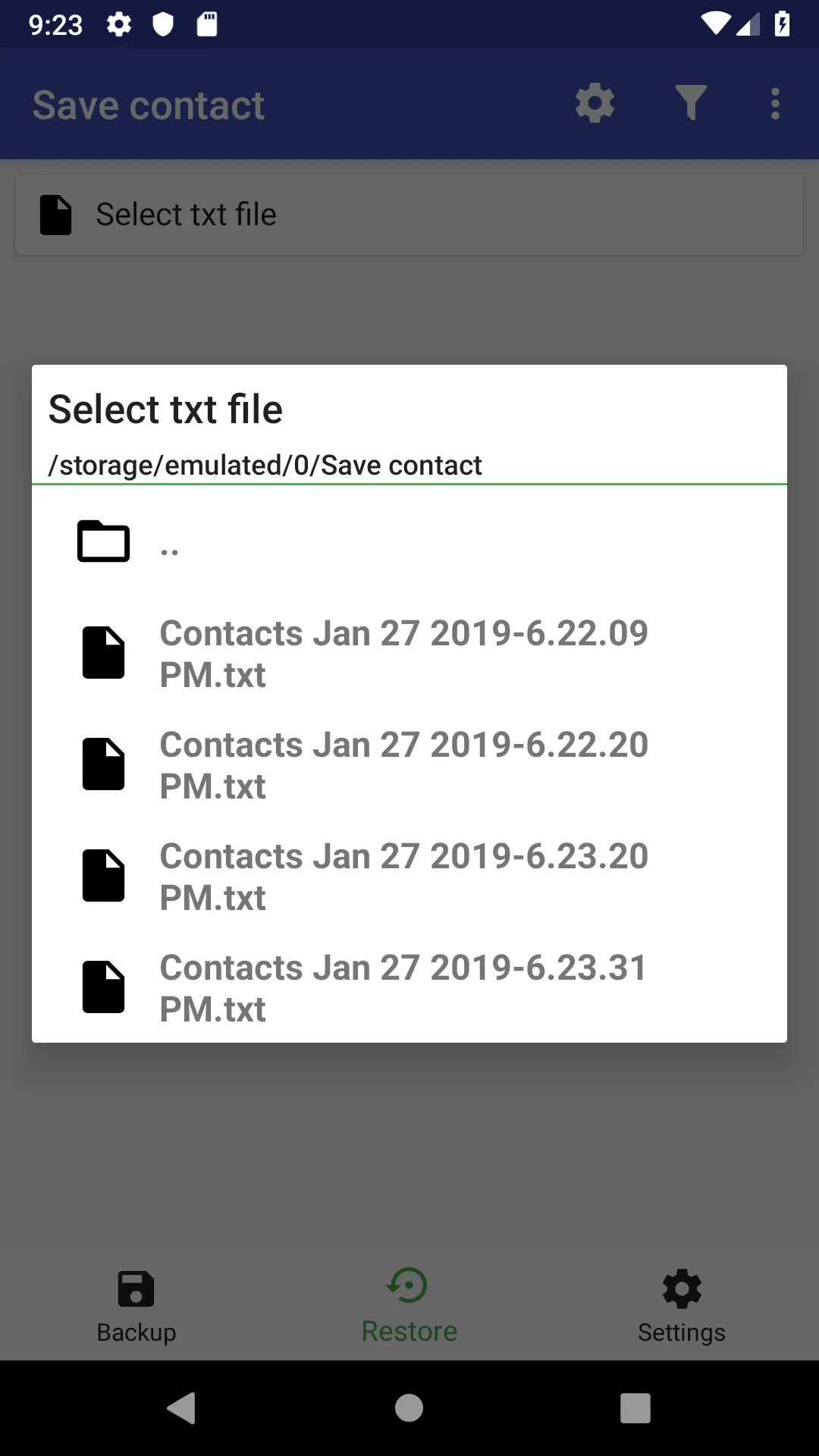 Save contacts | Indus Appstore | Screenshot